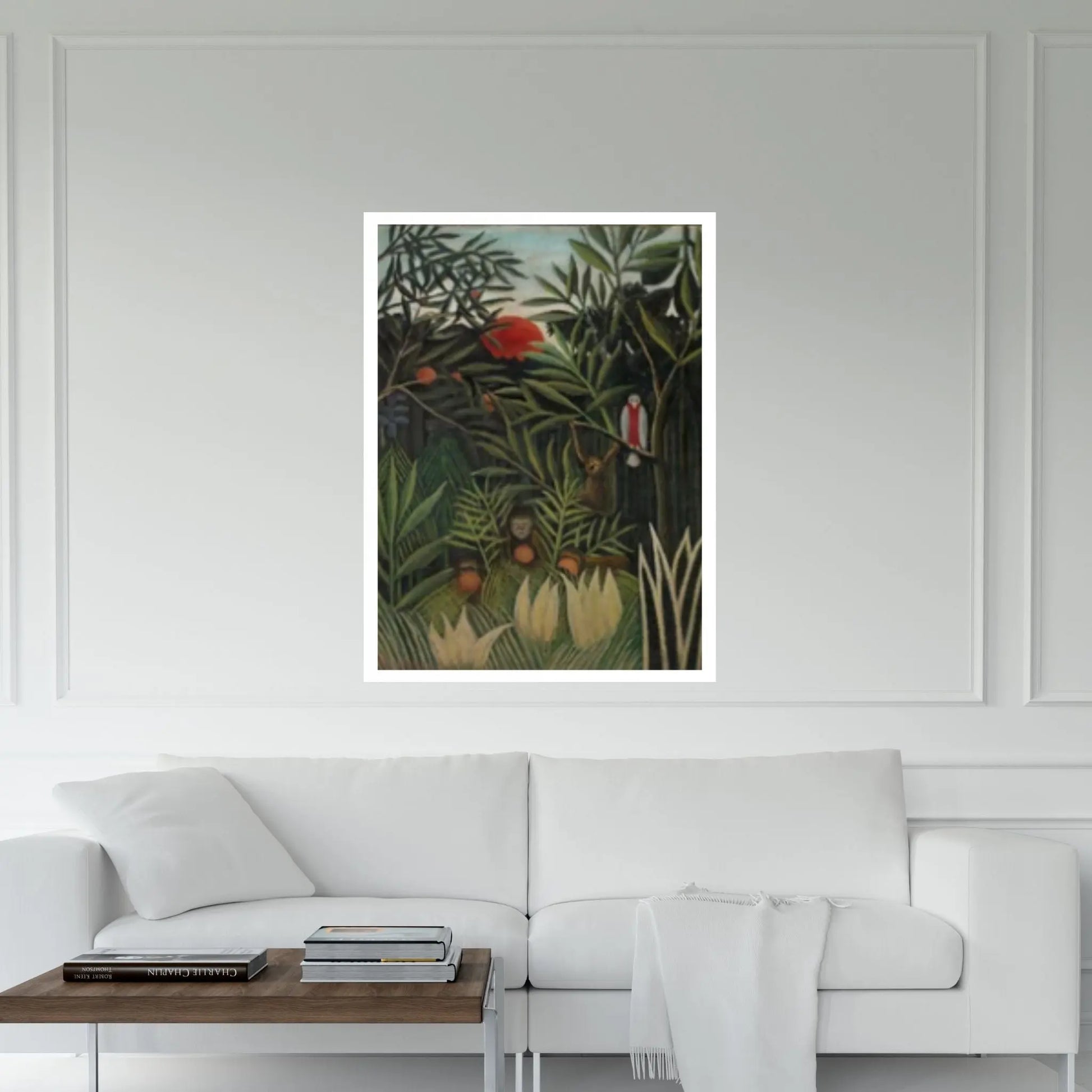 Henri Rousseau Monkeys and Parrot Canvas Wall Art Print, Henri Rousseau, Henri Rousseau Poster, Tropical Print Wall Art - Y Canvas