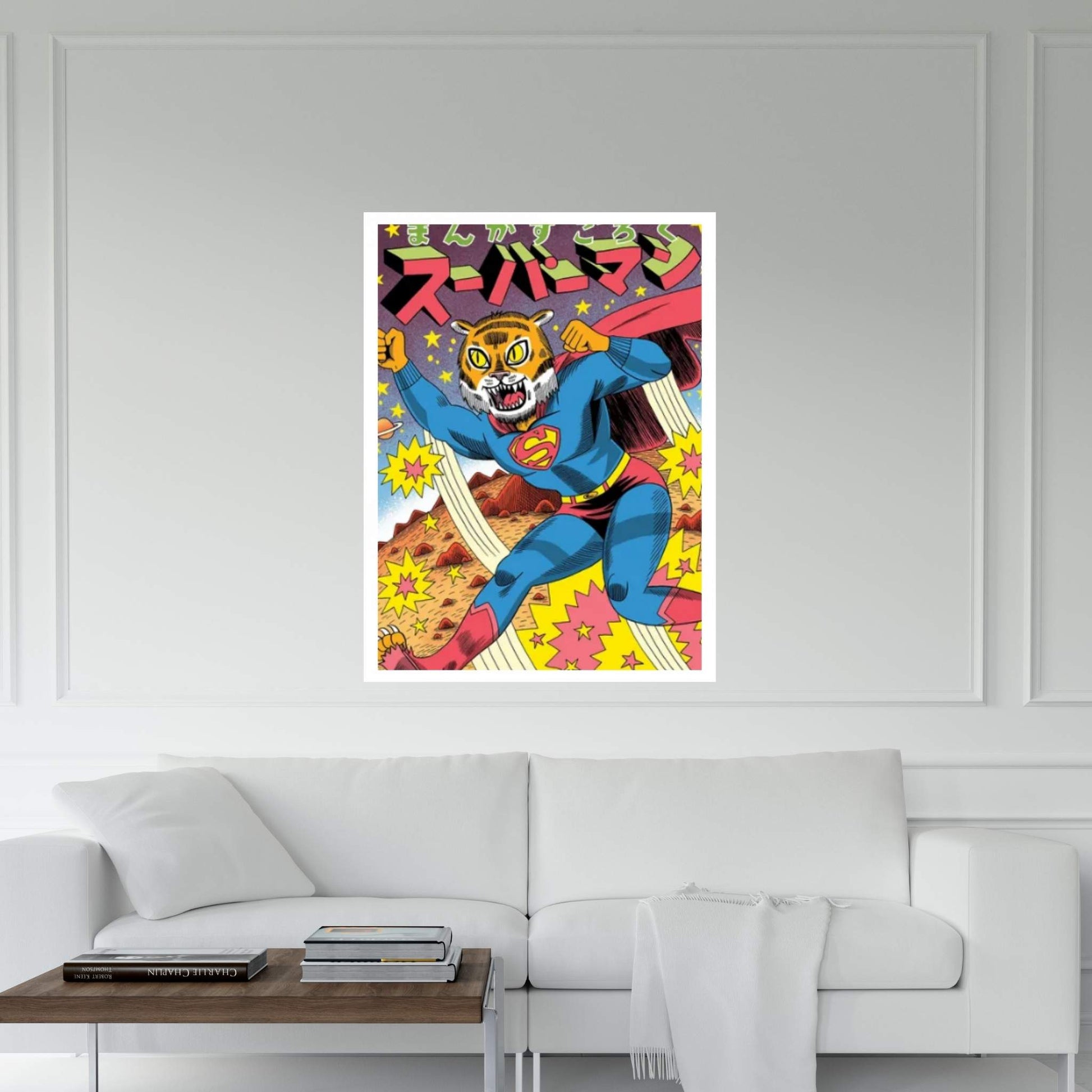 Tiger Superman Canvas Wall Art - Y Canvas