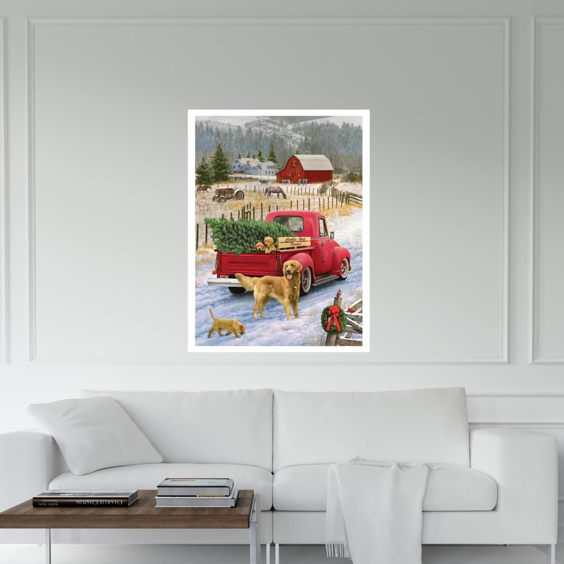 Christmas On The Farm Canvas Wall Art - Y Canvas