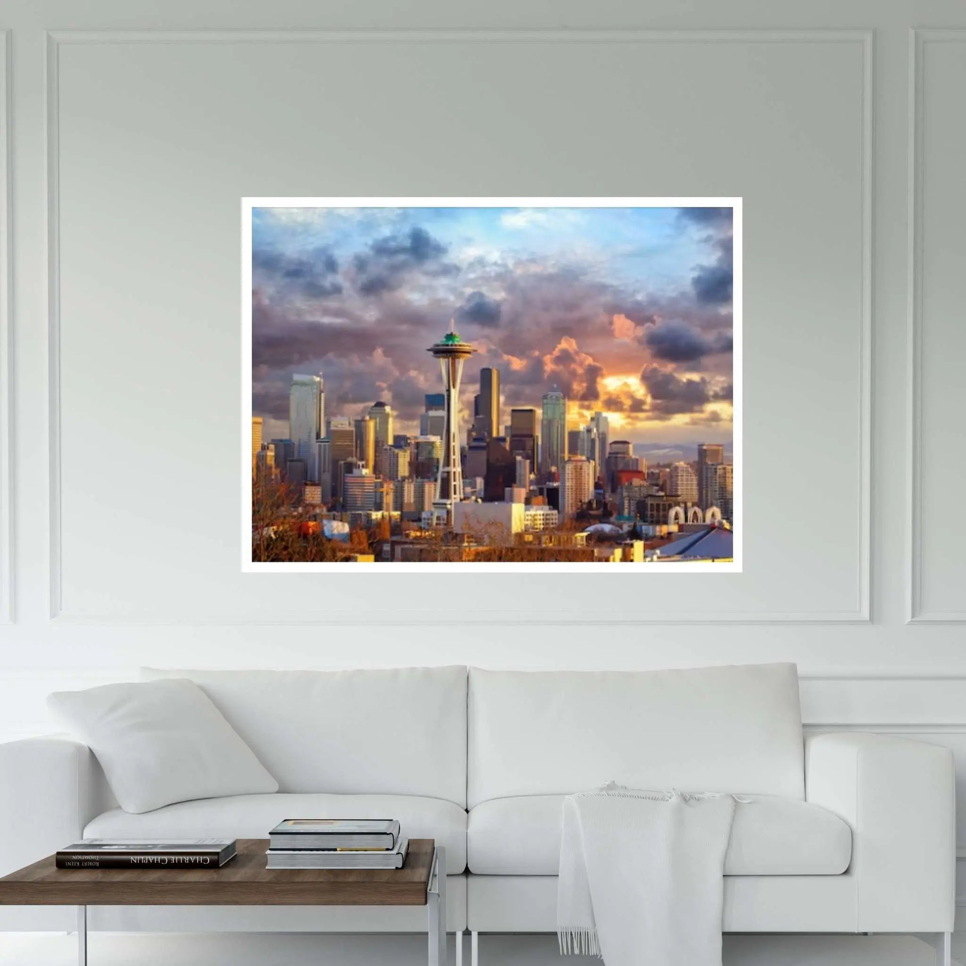 Skyline in Seattle Canvas Design Poster Canvas Wall Art - Y Canvas