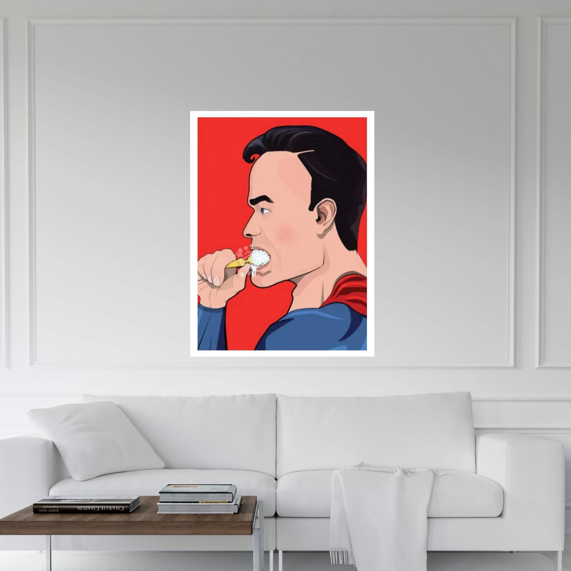 Superman Teeth Canvas Wall Art - Y Canvas