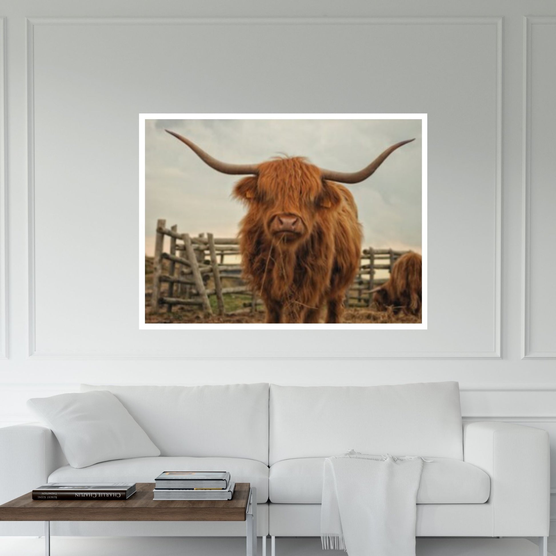 Highland Cow Wall Art | Highland Cow Animal Canvas Wall Art - Y Canvas