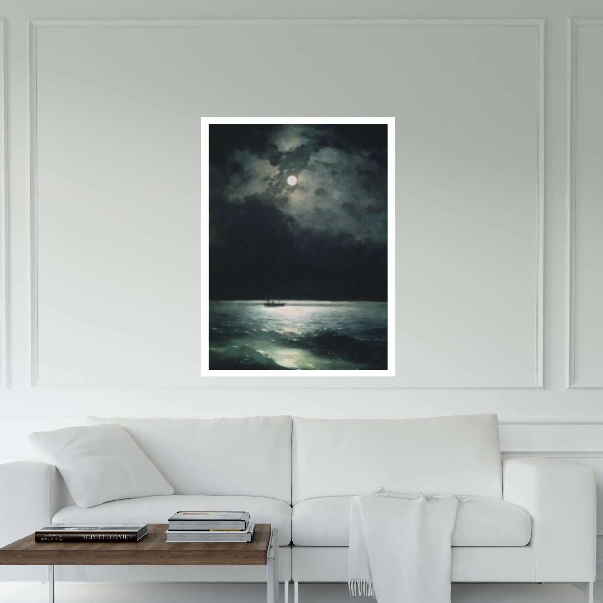 Ivan Aivazovsky : Black Sea at Night Canvas Wall Art Print Poster - Y Canvas