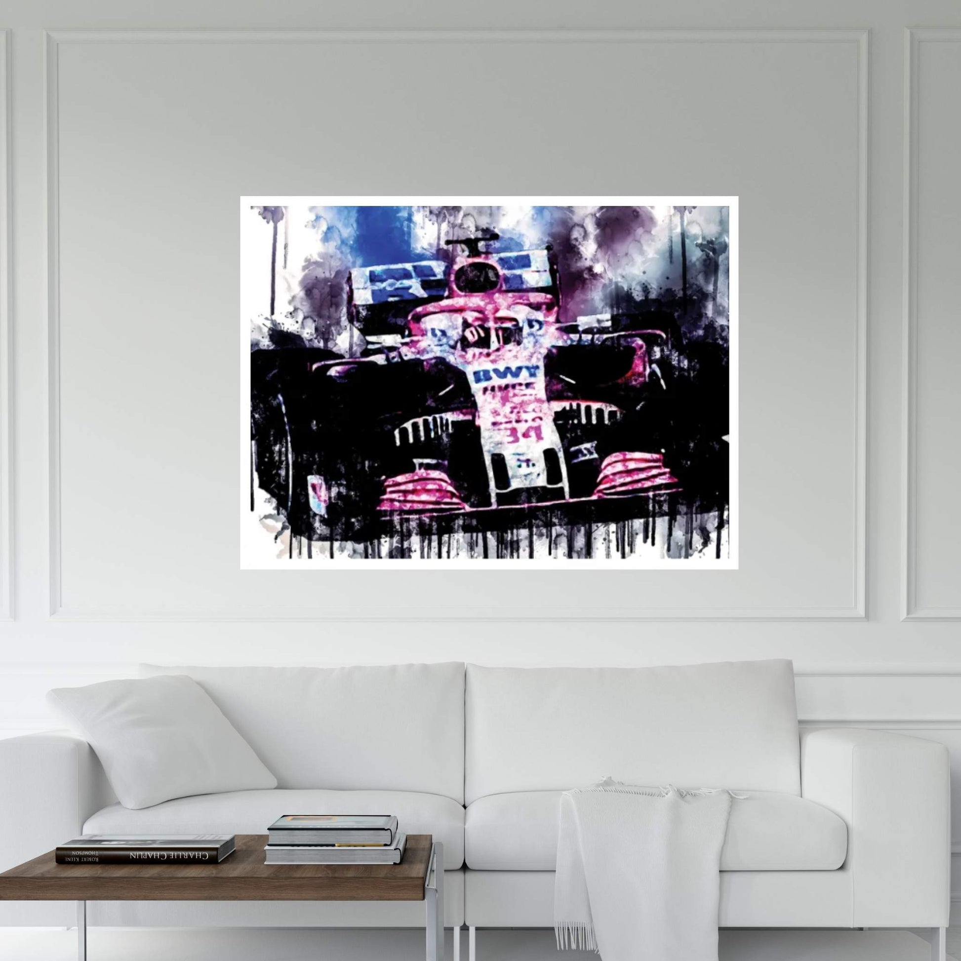 2018 Force India VJM11 F1 Formula Car Vehicle CDXCIX Canvas Wall Art - Y Canvas