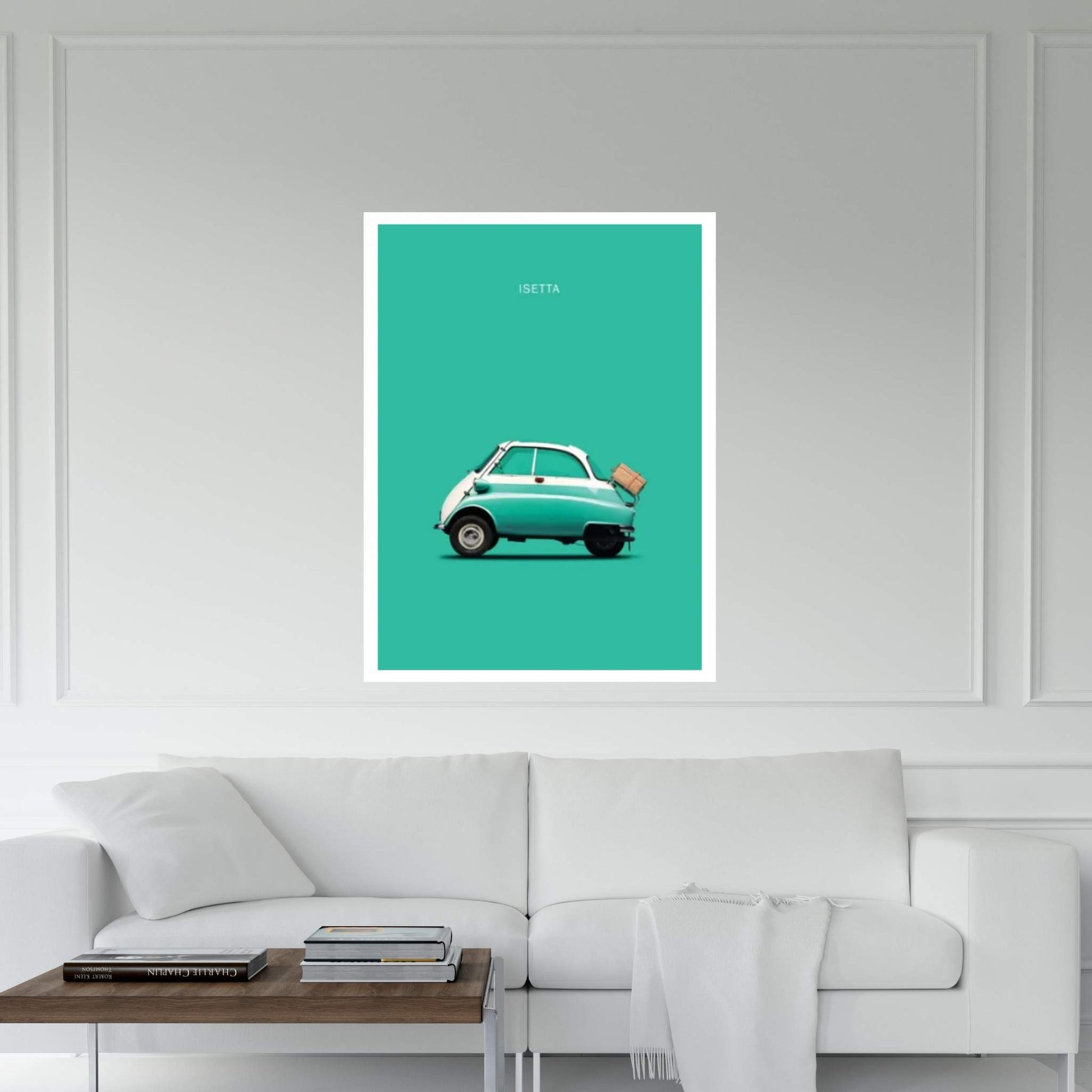 BMW Isetta 300 (Teal) Canvas Wall Art - Y Canvas