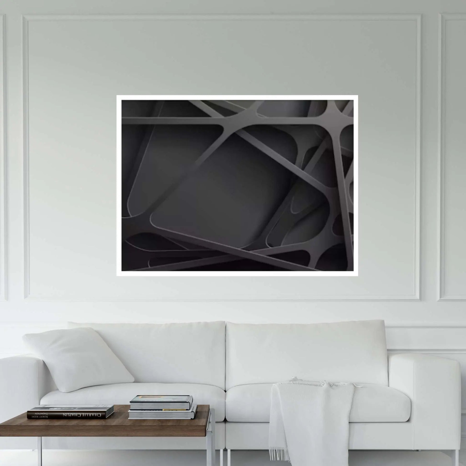 Black Canvas 3D Effect Canvas Wall art, Metallic Effect Canvas - Y Canvas