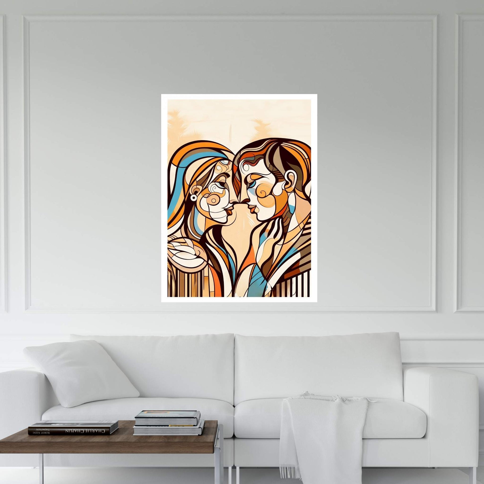 Love Couple Picasso Style Canvas Wall Art - Y Canvas