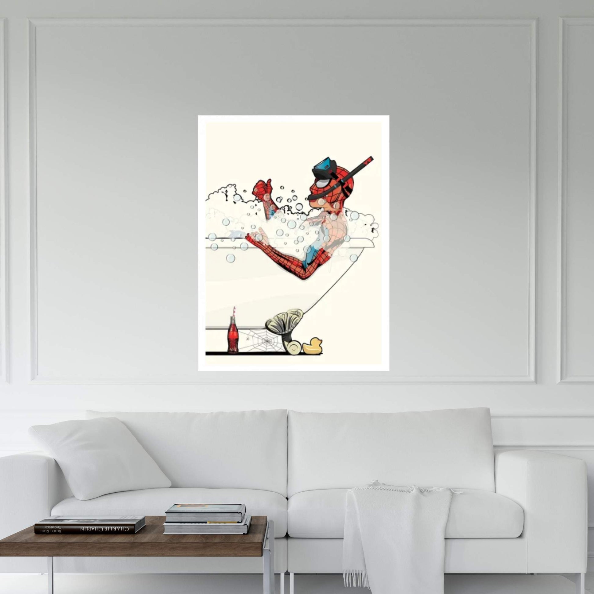 Spiderman Bath Canvas Wall Art - Y Canvas