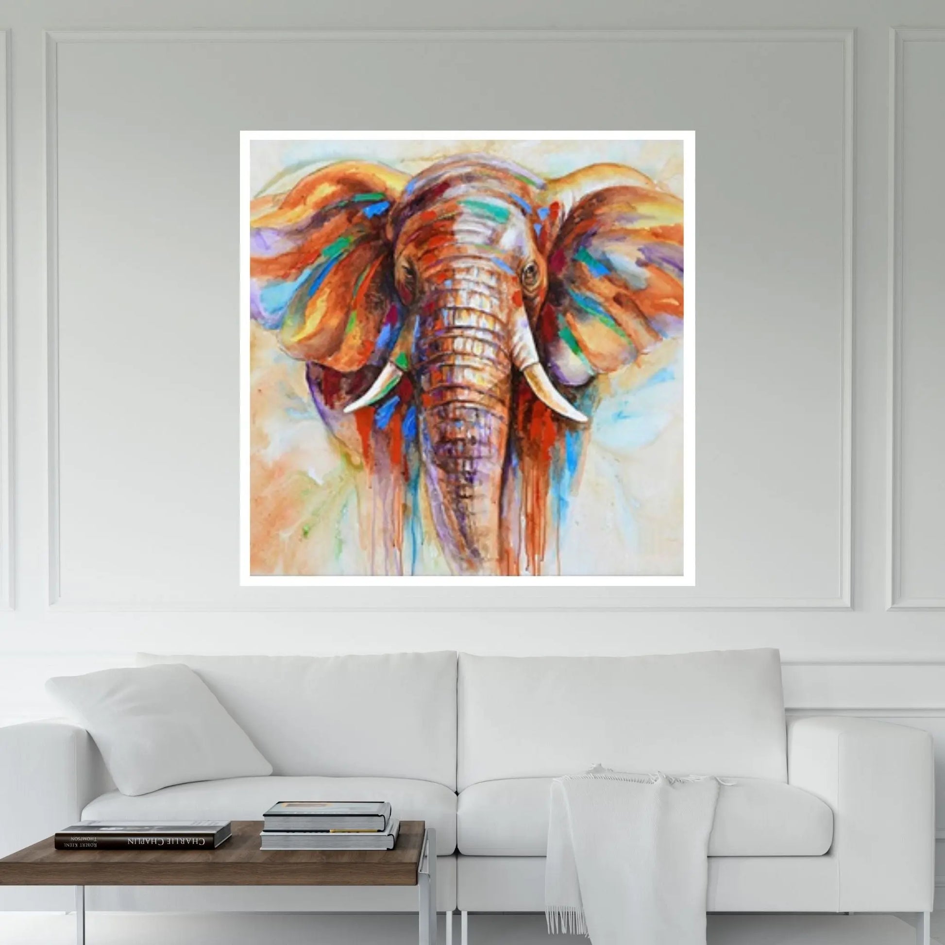 Elephant Painting Impressionist Africa Elephant Animal Wall Art Canvas Canvas Wall Art Living - Y Canvas