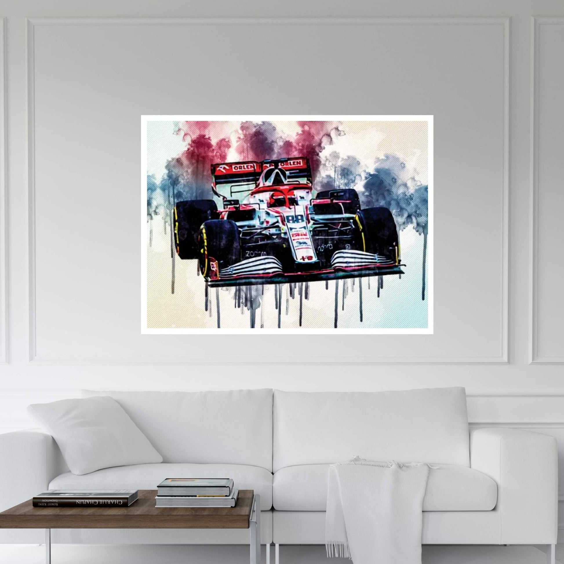 Robert Kubica Alfa Romeo Racing C41 On Track Raceway Formula 1 2021 F1 Cars Sportscars Canvas Wall Art - Y Canvas