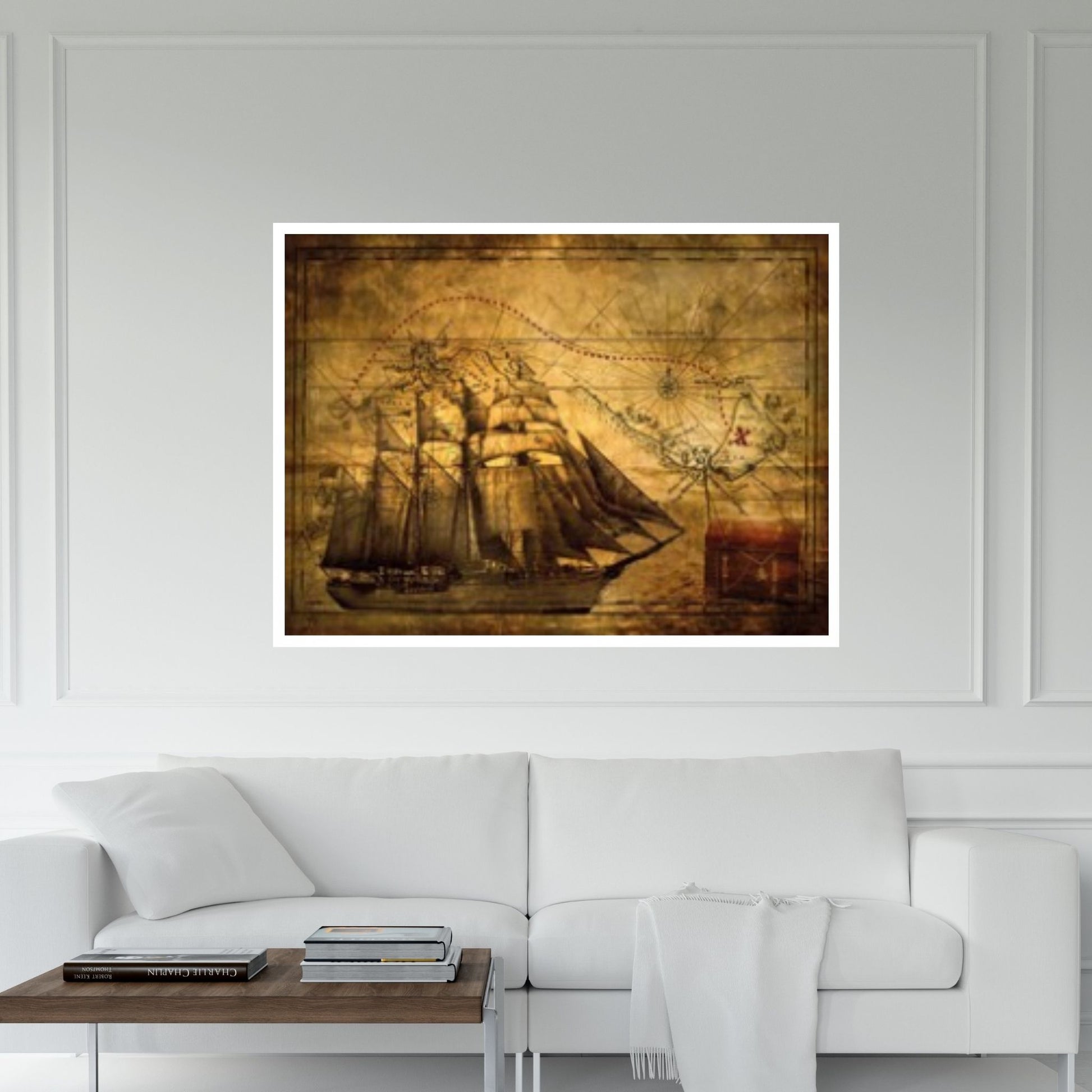 Old Pirates Treasure Map Canvas Wall Art - Y Canvas