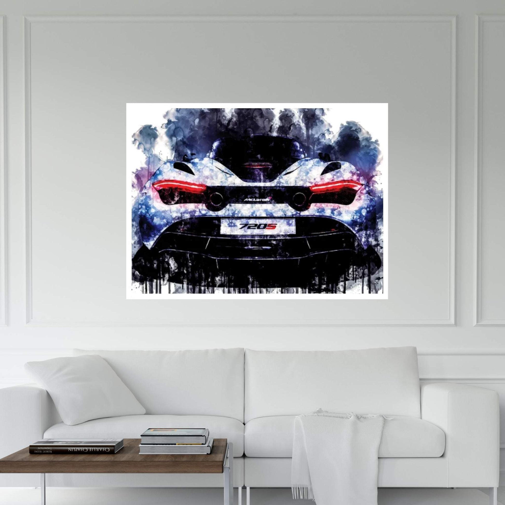 Car 2017 McLaren 720s Coupe Cars Watercolo Canvas Wall Art - Y Canvas