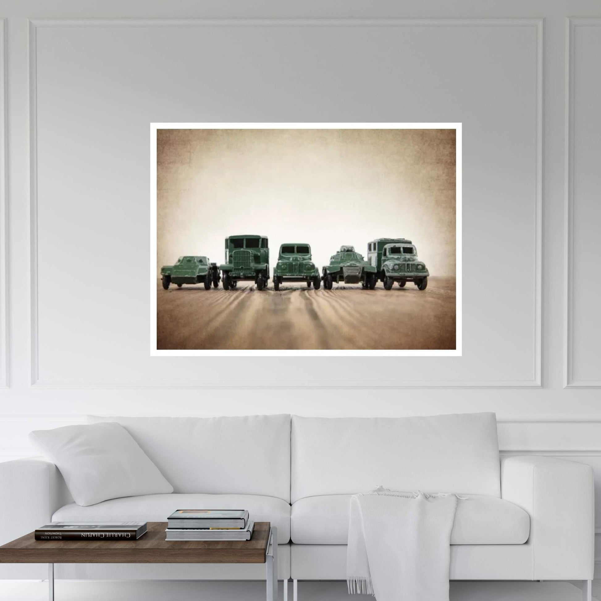 Army Truck Lineup Canvas Wall Art - Y Canvas