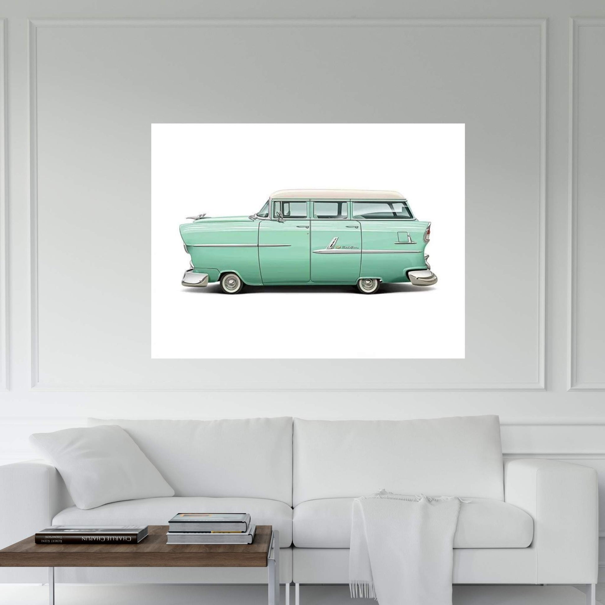 1955 Chevrolet Belair Wagon Canvas Wall Art - Y Canvas