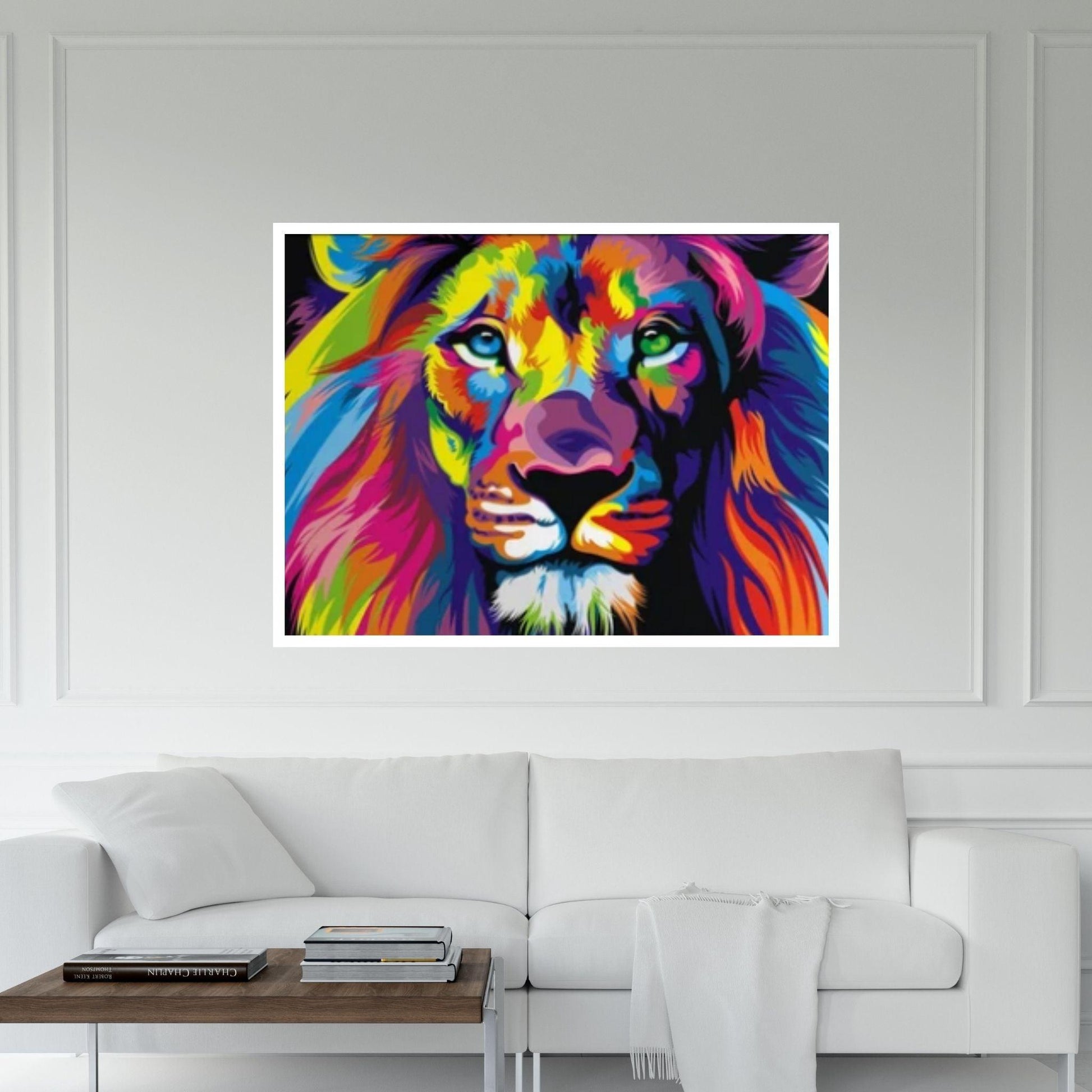 Lion Canvas Wall Art, Canvas Watercolor Home Decoration, Abstract Lion Painting Living Room Lion Art - Y Canvas