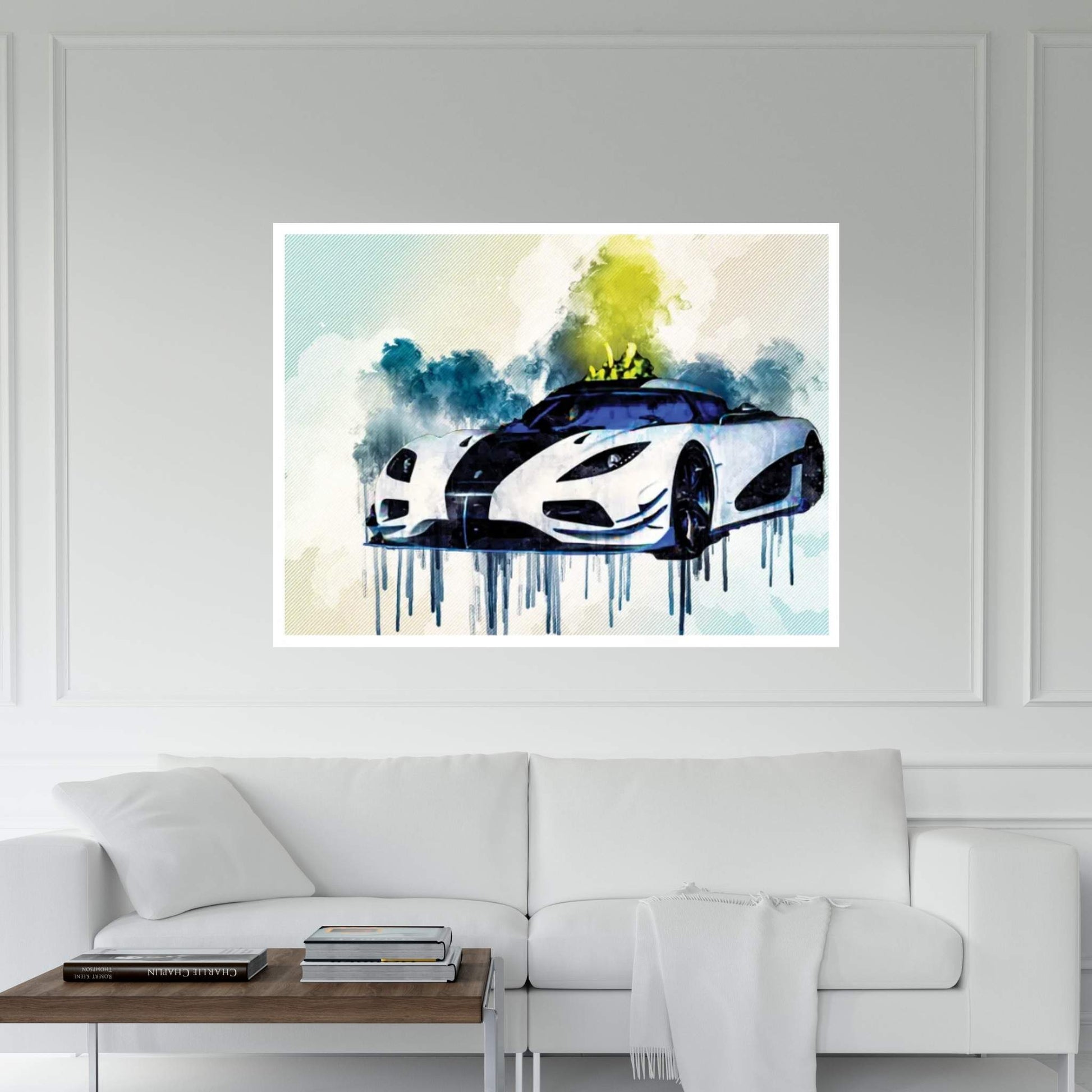 Koenigsegg Agera Hypercar Sports Cars Tuning White Canvas Wall Art - Y Canvas