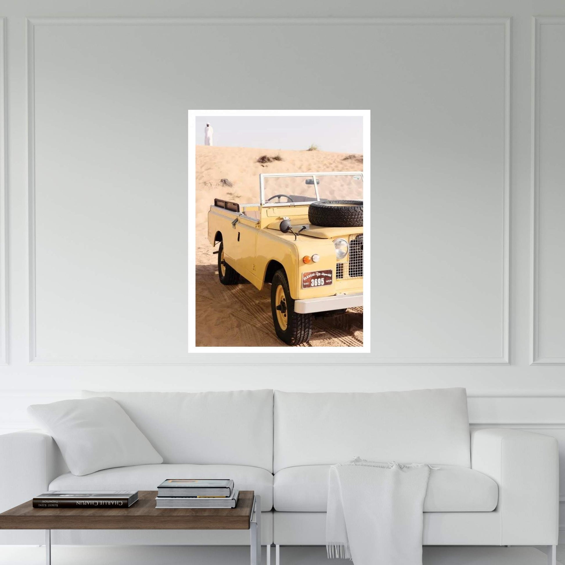 Dubai UAE - Land Rover Vintage Canvas Wall Art - Y Canvas