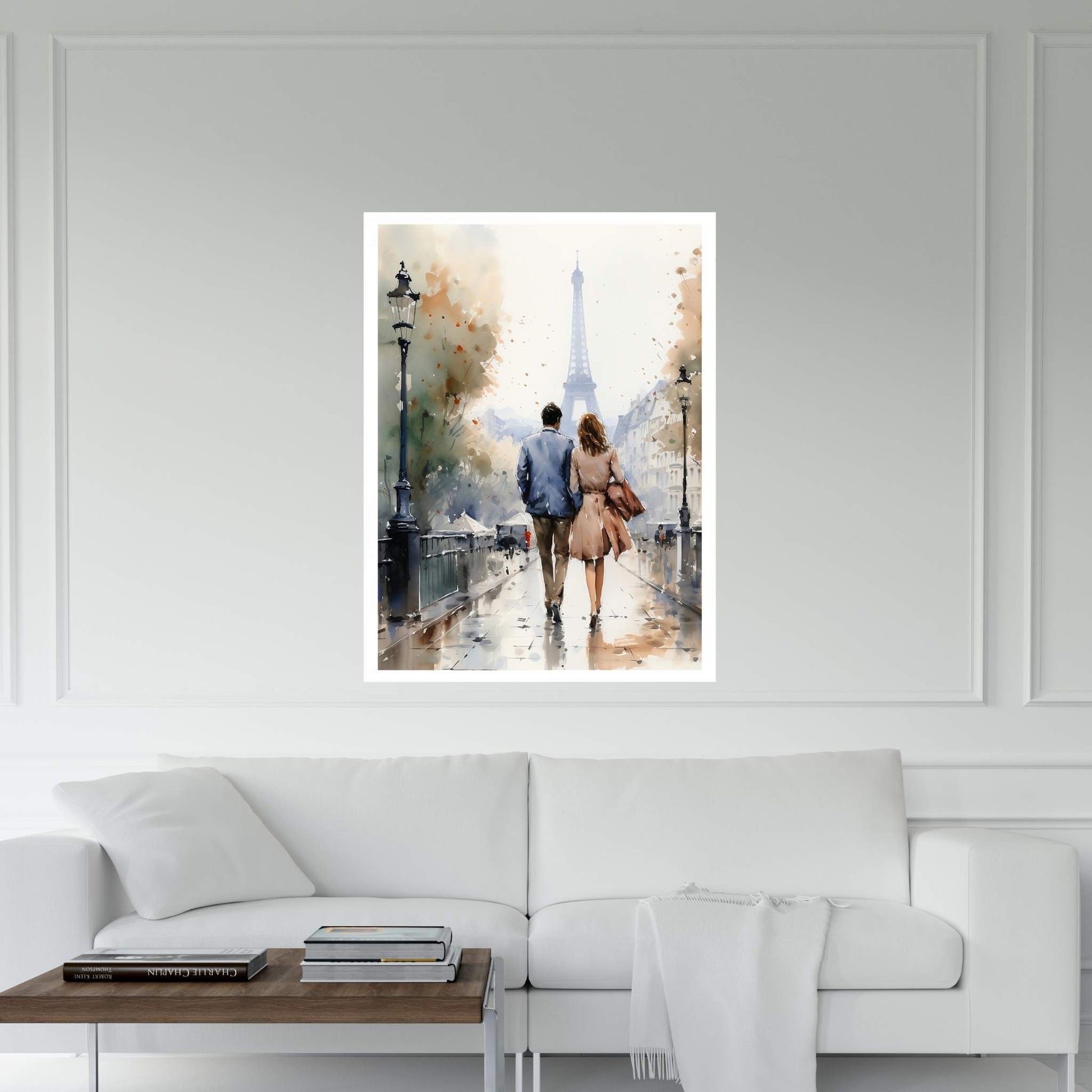 Love Walk in Paris Dear Couple, Man and Woman Canvas Wall Art - Y Canvas