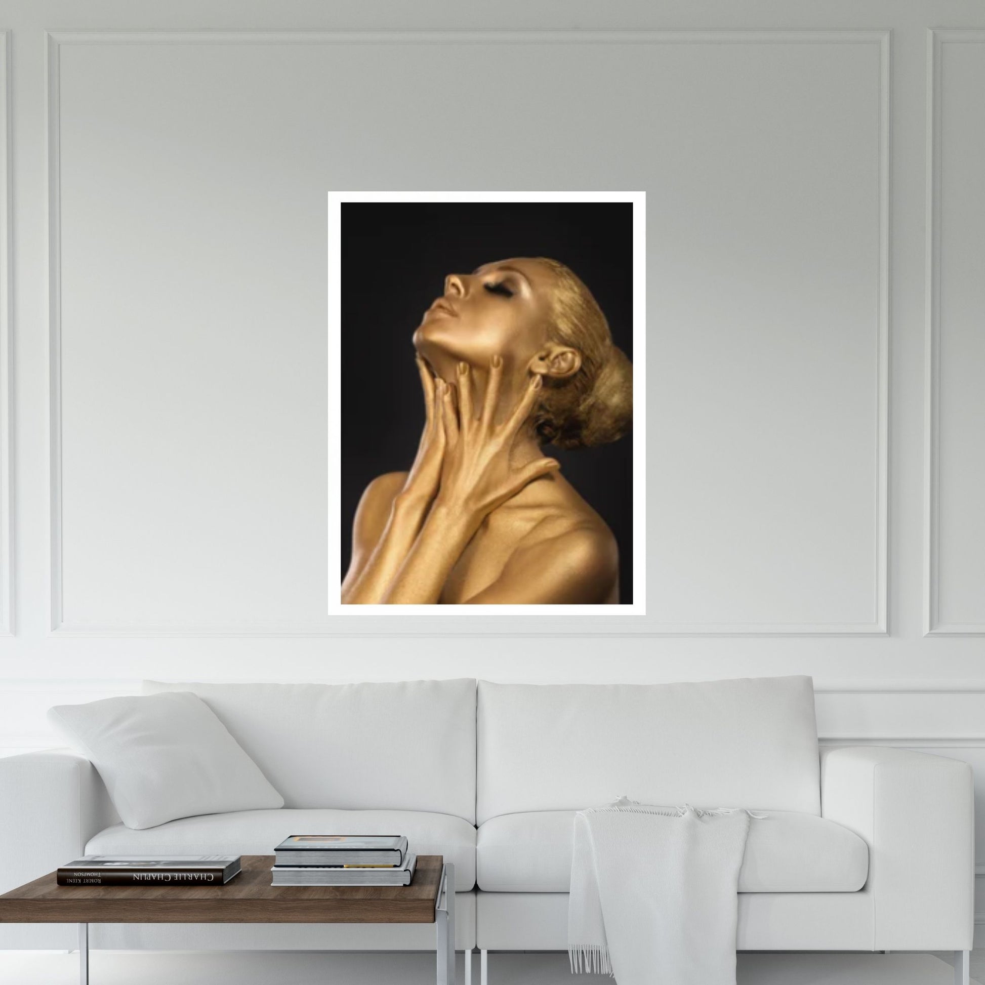 Black and Gold African Nude Woman, Scandinavian Wall Art Picture for Living Room - Y Canvas