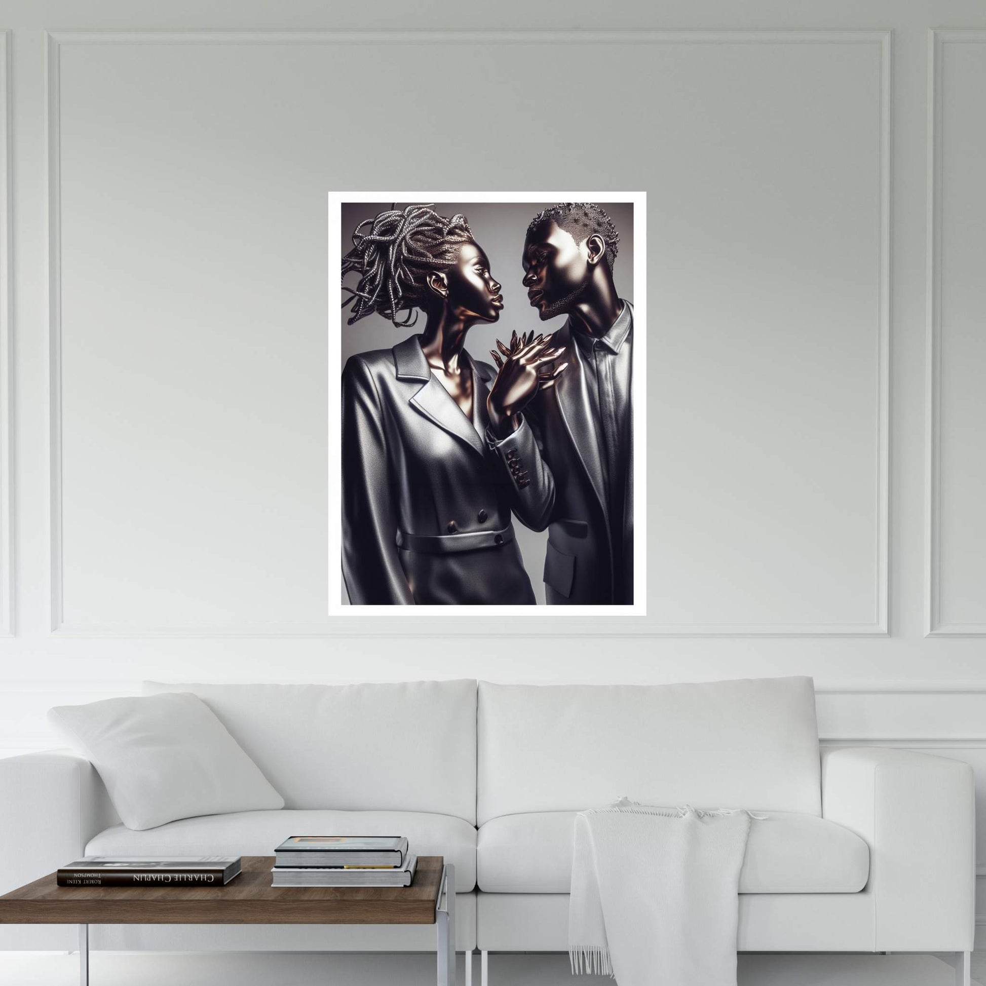 Metalic Love Couple Canvas Wall Art - Y Canvas