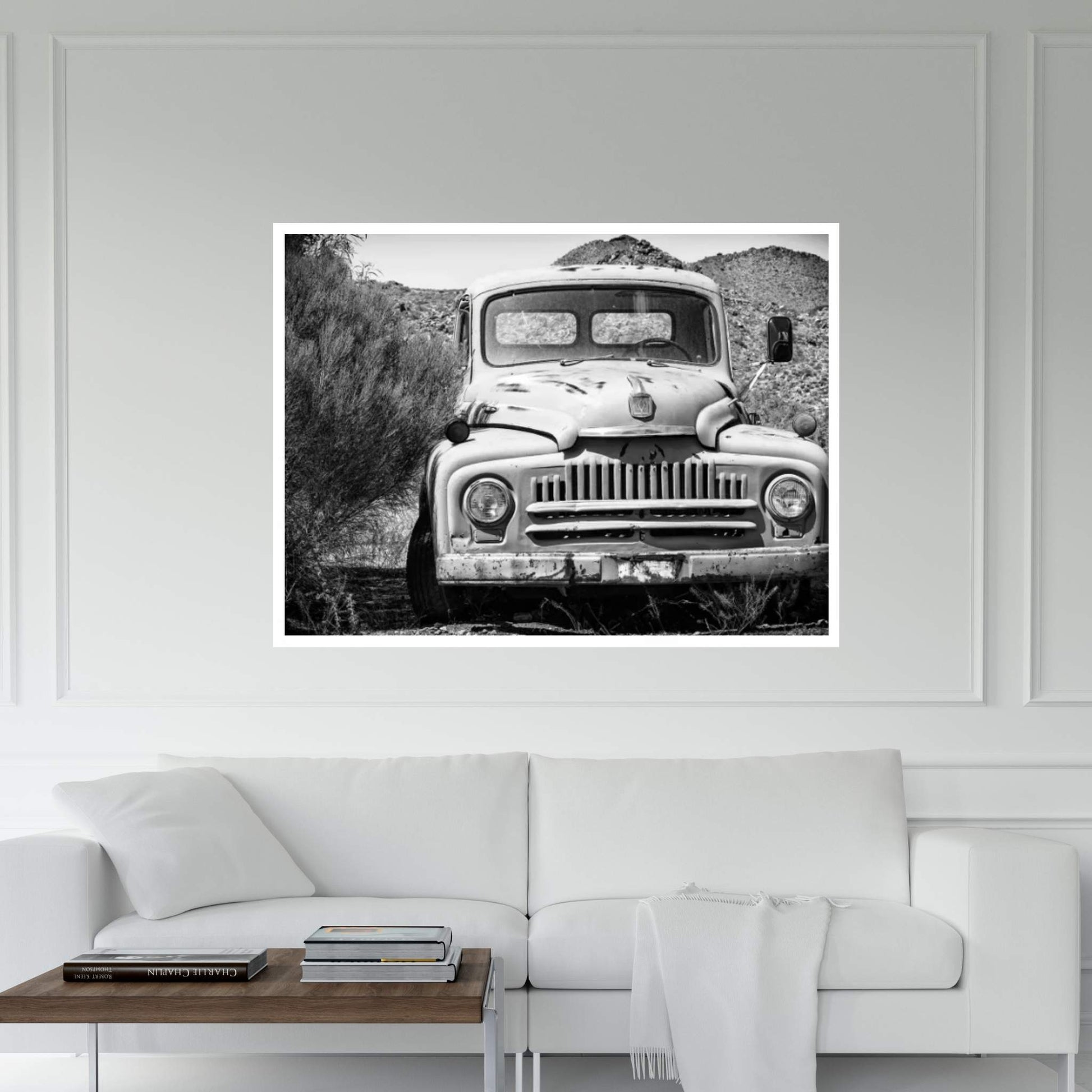 Black Arizona Series - Old Truck Canvas Wall Art - Y Canvas