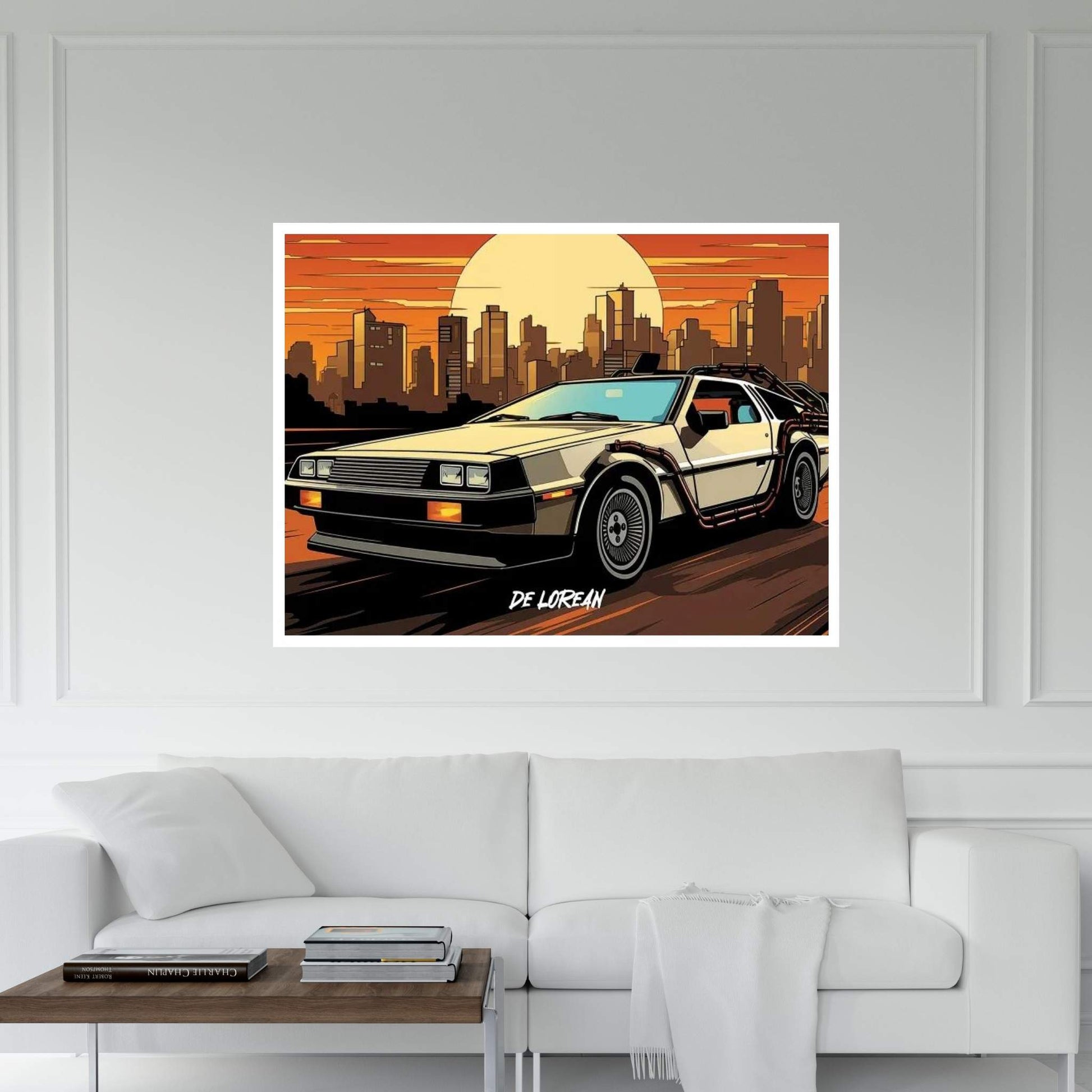 DeLorean Comic Canvas Wall Art - Y Canvas