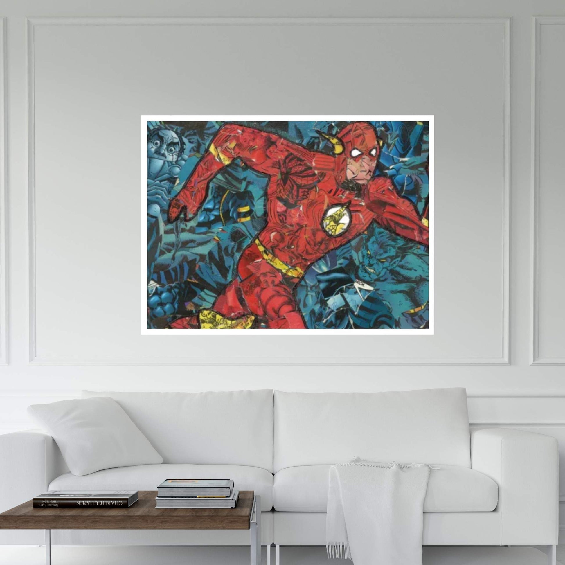 The Flash Comic Collage Canvas Wall Art - Y Canvas