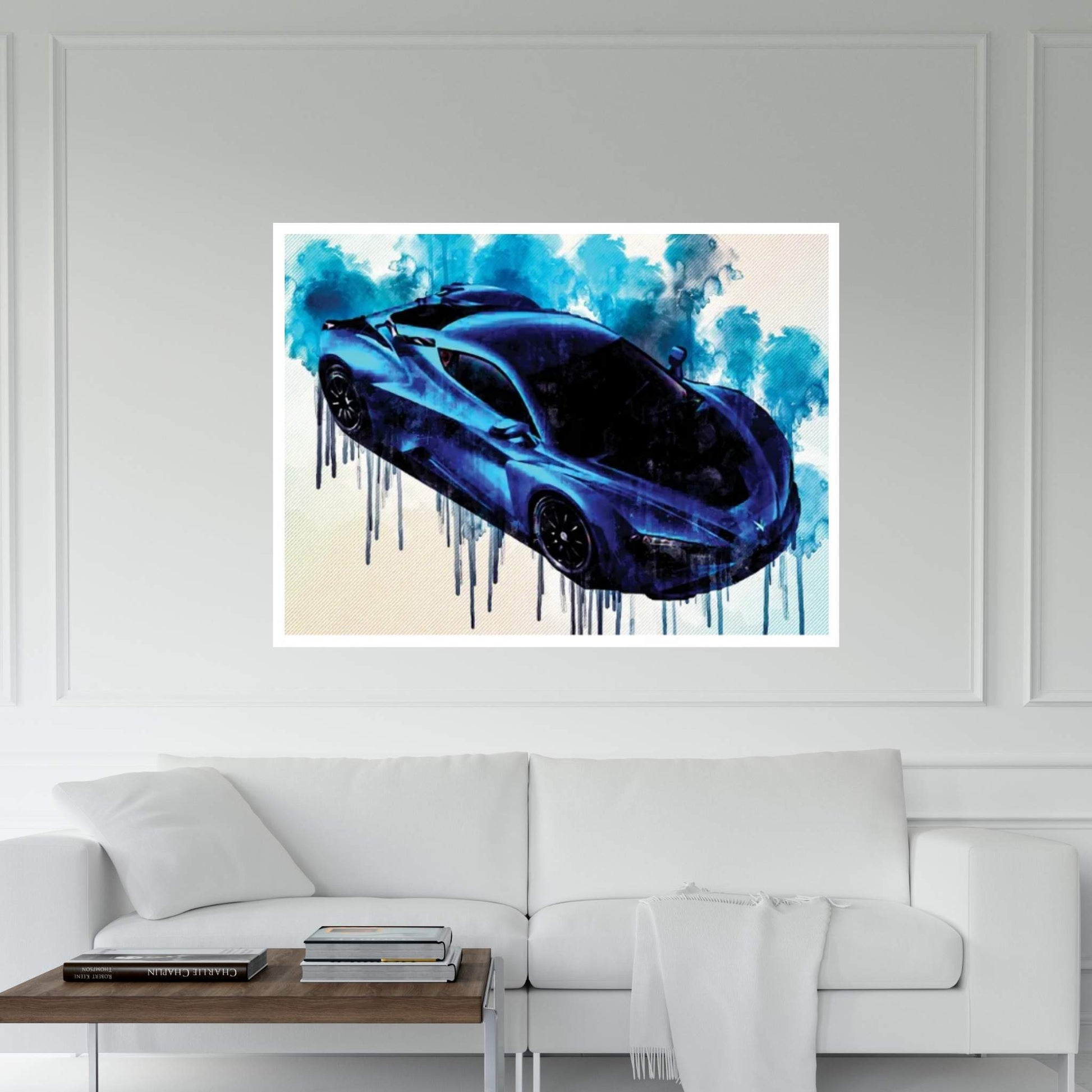 Arcfox-Gt Race Edition 2021 Hypercar Front View Blue Sports New Blue Supercar Canvas Wall Art - Y Canvas