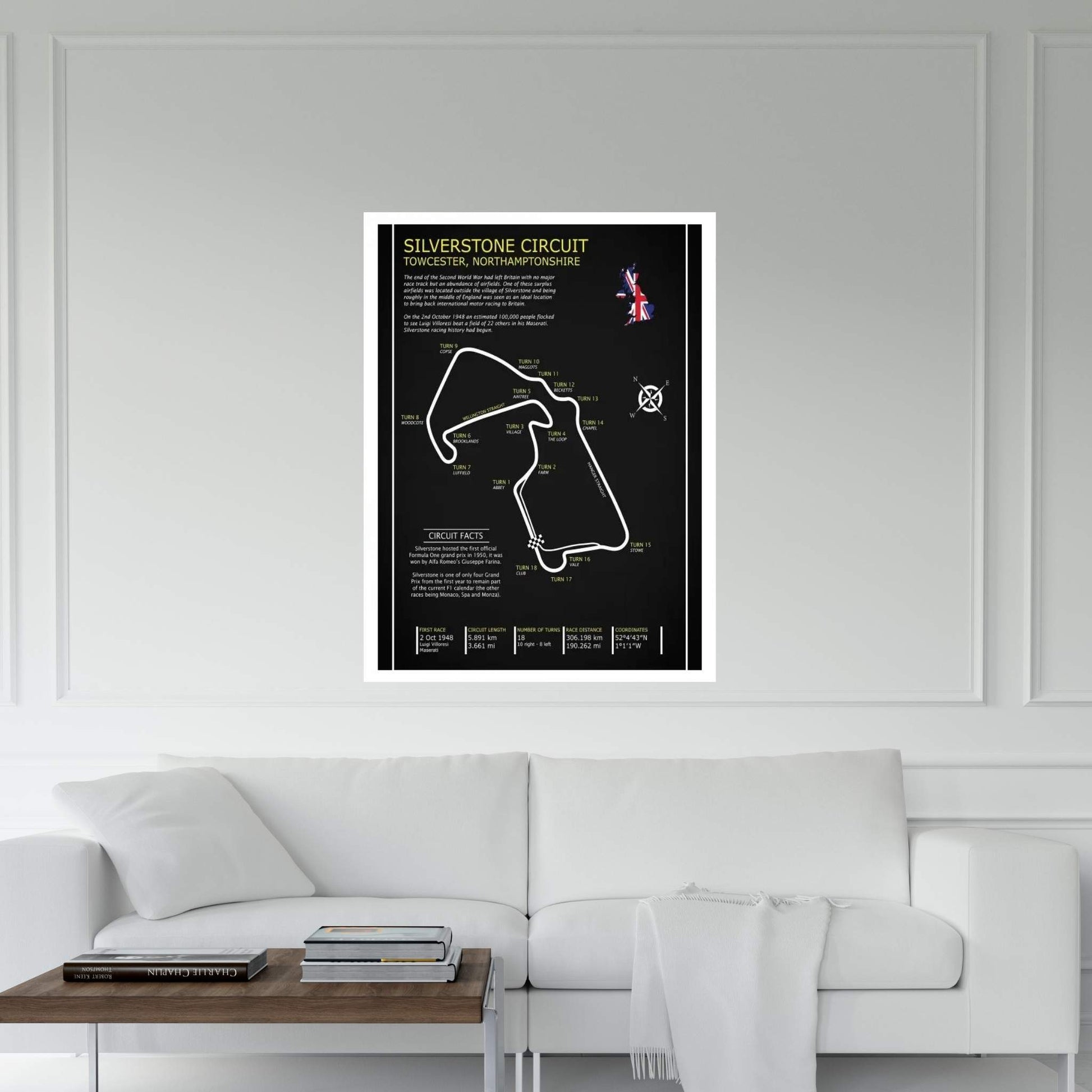 SIlverstone Circuit Black Canvas Wall Art - Y Canvas