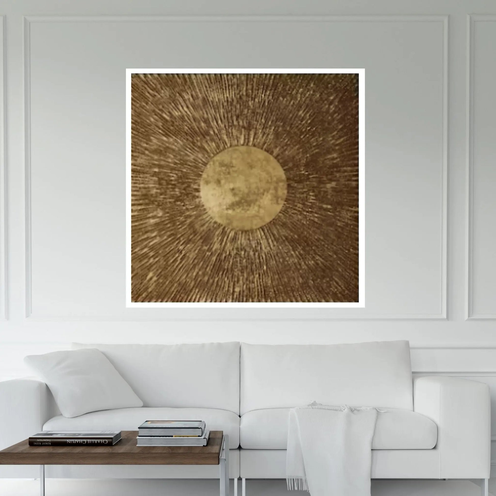 Golden Circle Oil Painting on Canvas Original Modern Textured Painting - Y Canvas