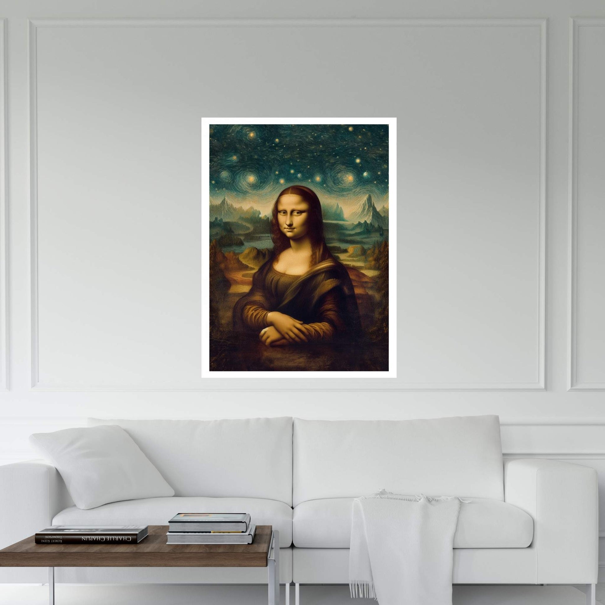 Modern Mona Lisa Van Gogh Style Reproduction Modern Abstract Canvas Wall Art - Y Canvas