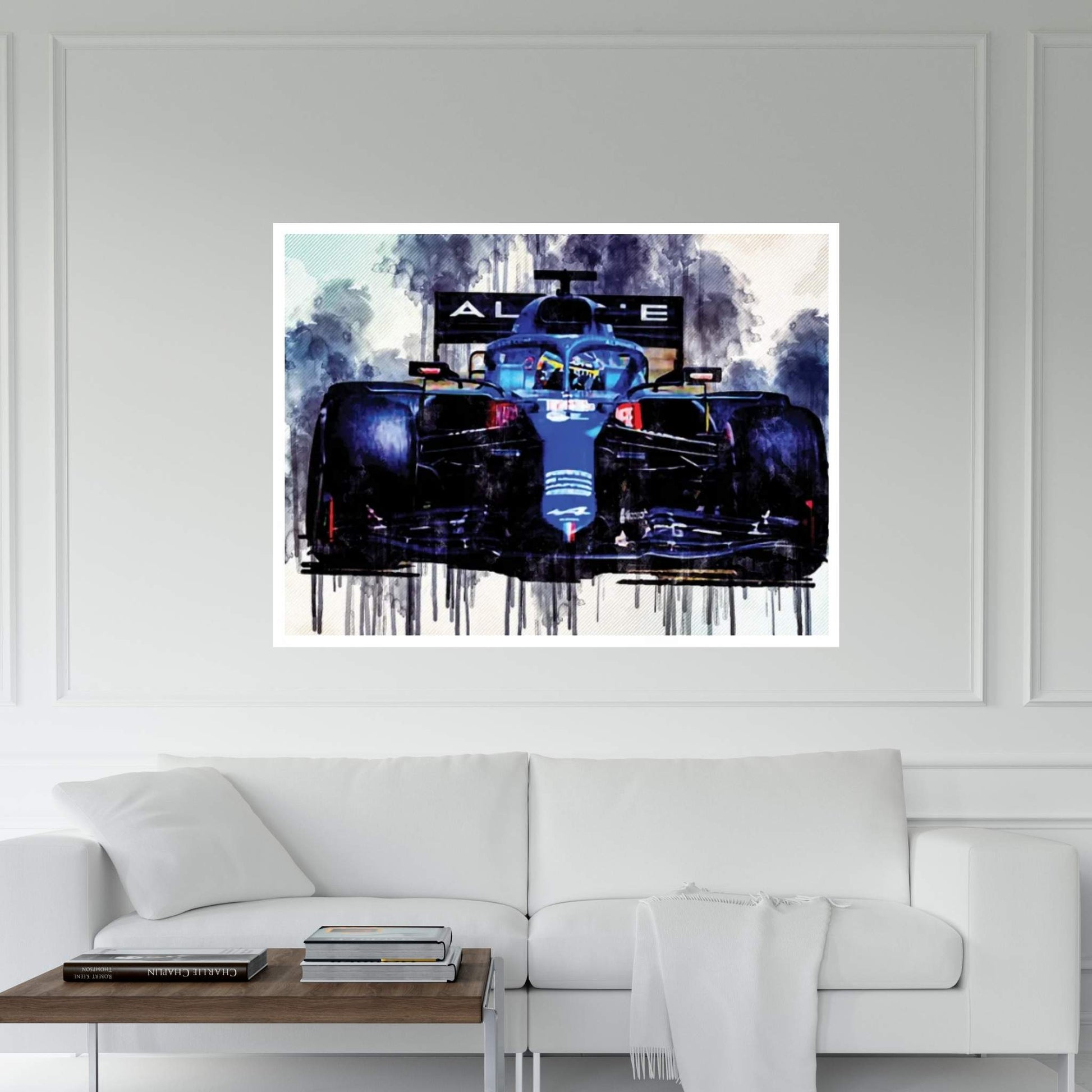 Fernando Alonso Close-Up Alpine A521 2021 F1 Cars Formula 1 Sportscars Canvas Wall Art - Y Canvas