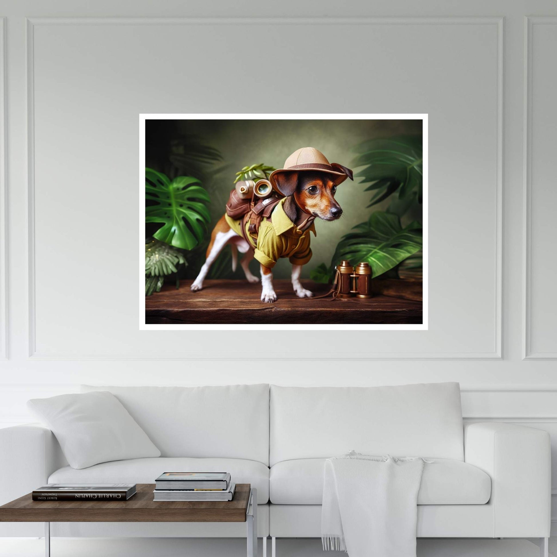 Adventurous Little Dog, Dog in the Forest Canvas Wall Art - Y Canvas