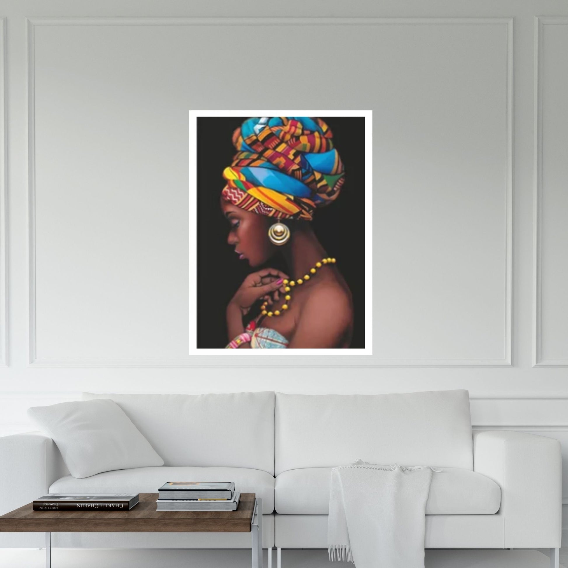 African Art Wall Decor, African Woman Makeup Wall Art, Abstract Canvas Art - Y Canvas