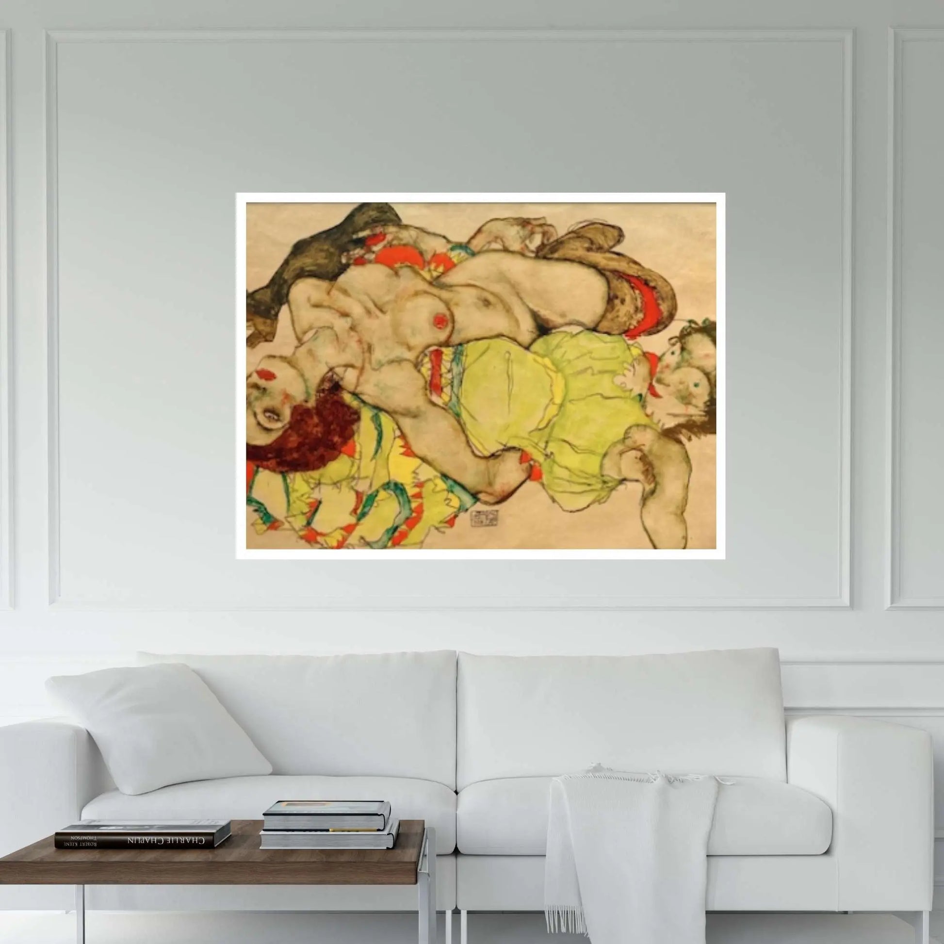 Egon Schiele Female Lovers (1915) Canvas Print Wall Art, Egon Schiele print - Y Canvas