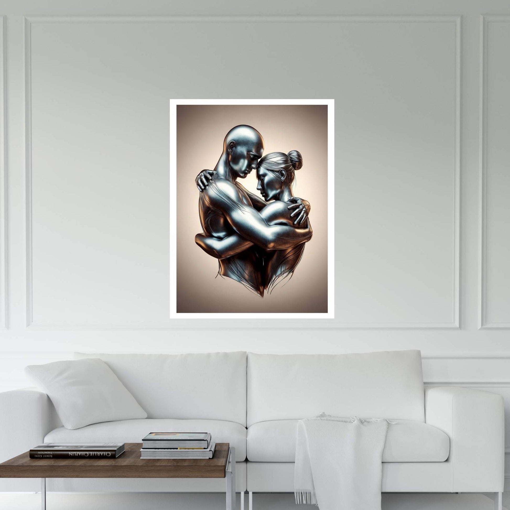 Metalic Love Couple Canvas Wall Art - Y Canvas