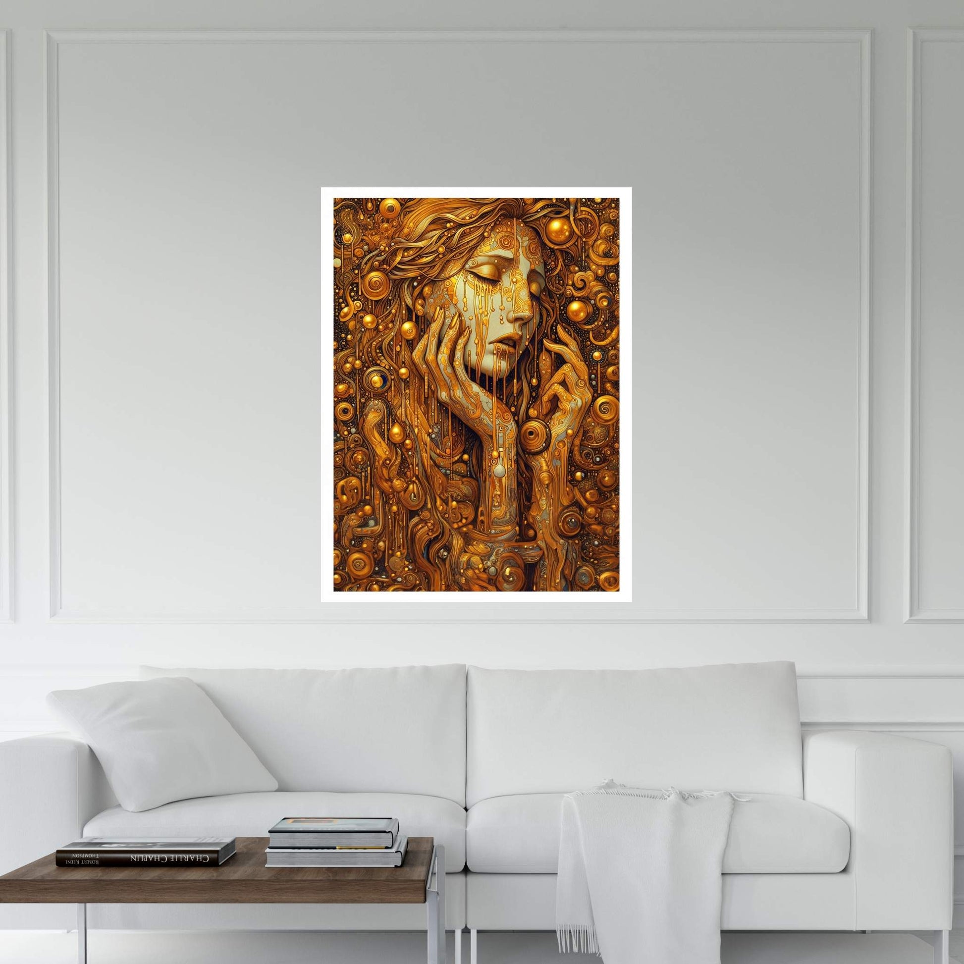 The Golden Tears Gustav Klimt Modern Abstract Reproduction Canvas Wall Art - Y Canvas