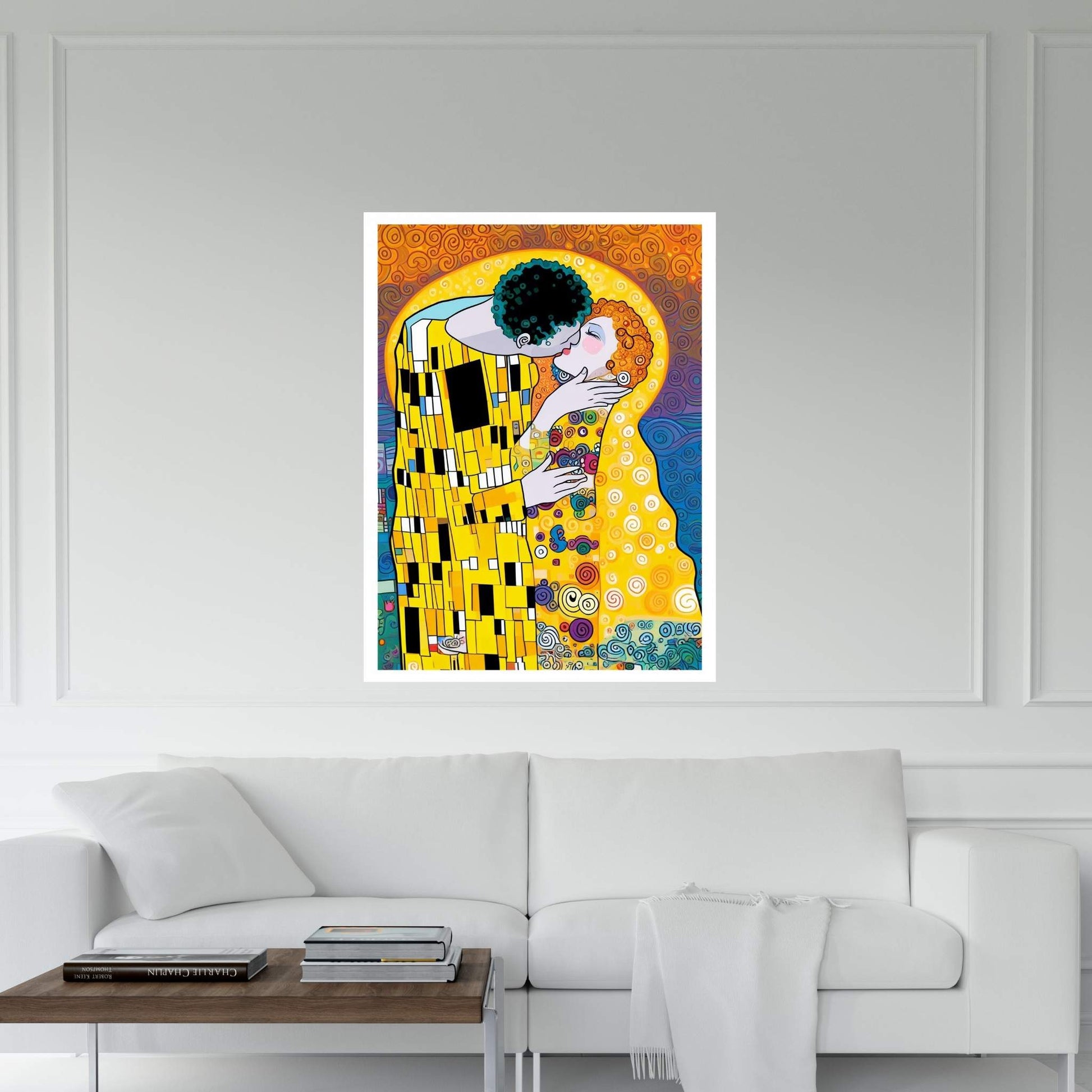 Gustav Klimt The Kiss Reproduction Canvas Wall Art - Y Canvas