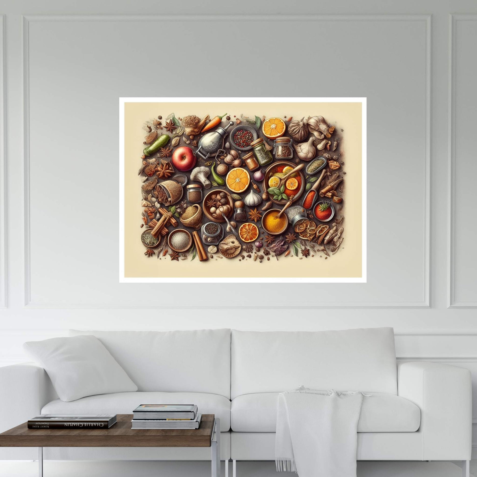 Spices Kitchen Wall Art, Food Artwork, Abstract Wall Decor, Indian Spices Canvas, Modern Wall Decor Home Decor - Y Canvas