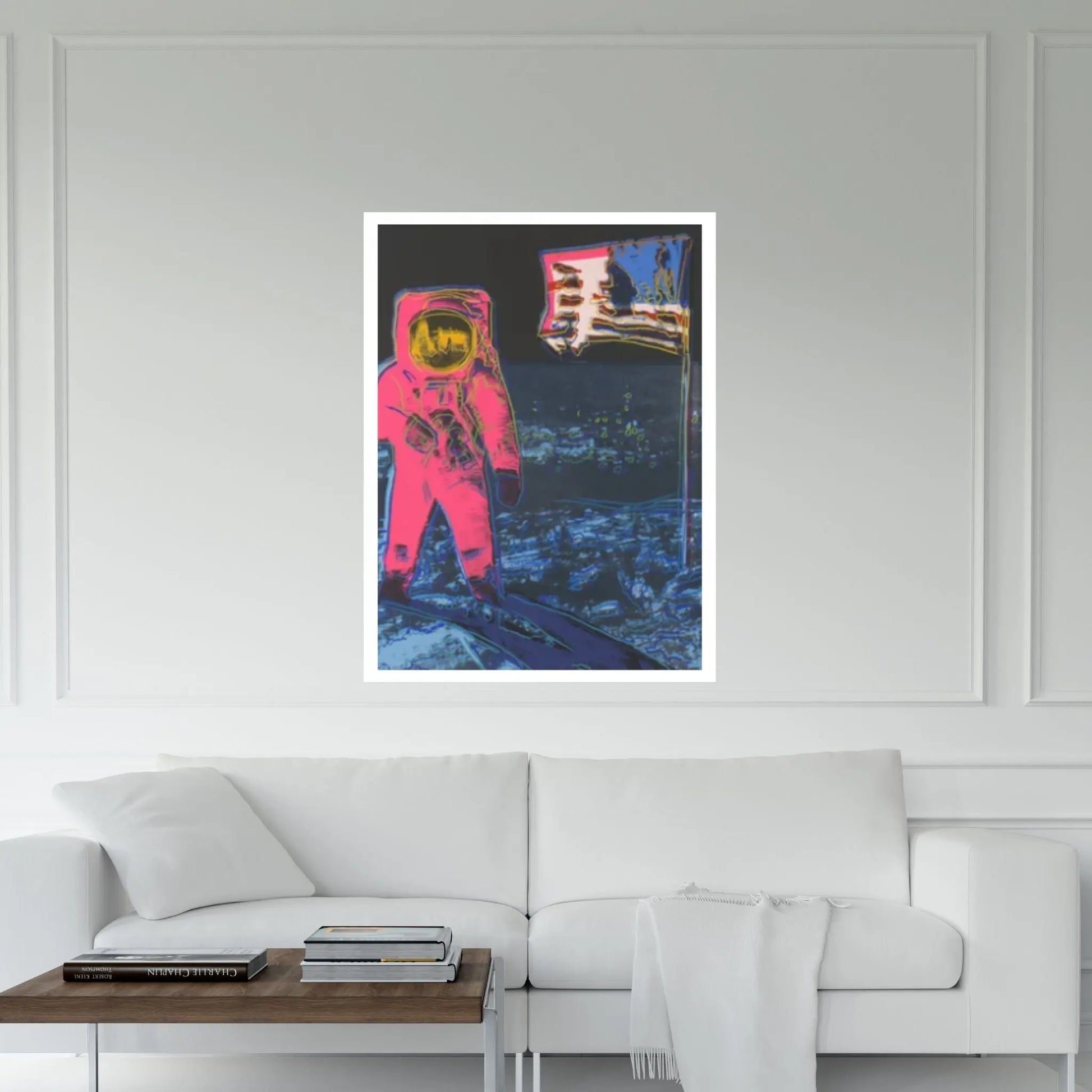 Andy Warhol Moonwalk pop art poster, Andy Warhol Moonwalk Print Warhol Astronaut Wall Art Canvas Paint - Y Canvas