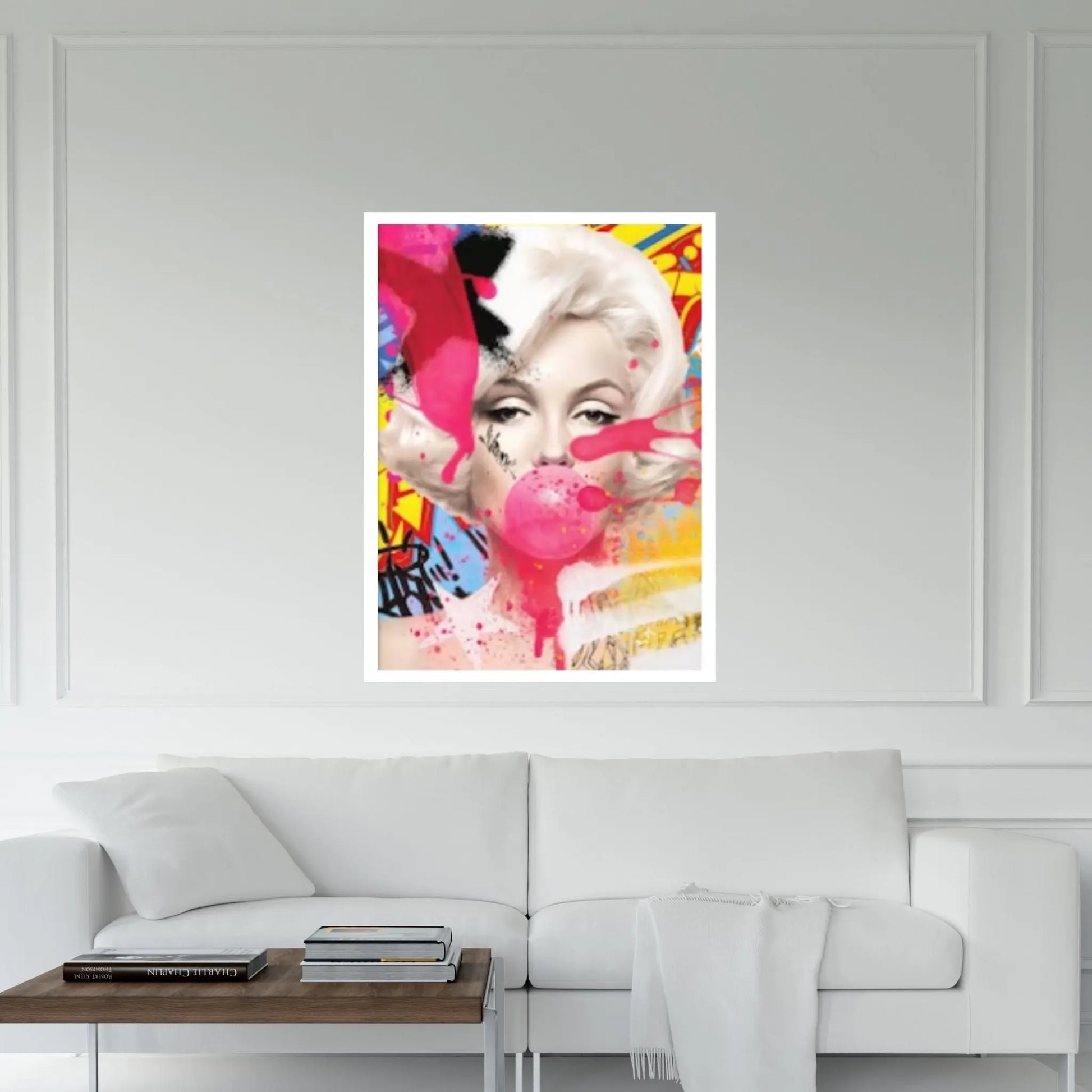 Marilyn Monroe Wall Art Canvas / Monroe Pink Bubble Gum Art Poster Canvas Wall Art Printed Picture Wall Art Decoration - Y Canvas