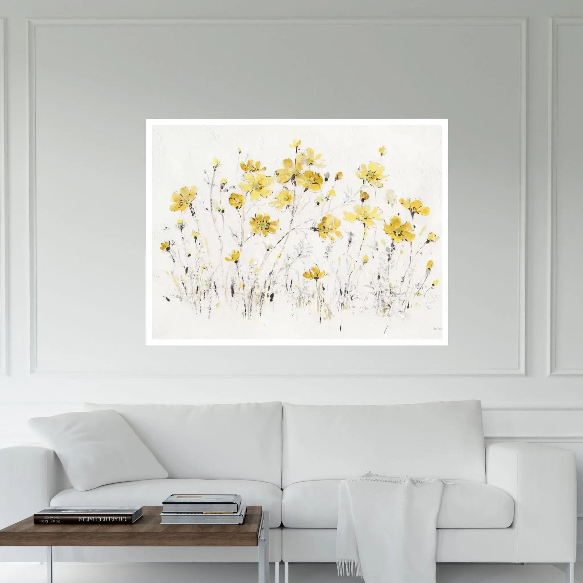 Wildflowers I Bright Yellow Canvas Wall Art - Y Canvas