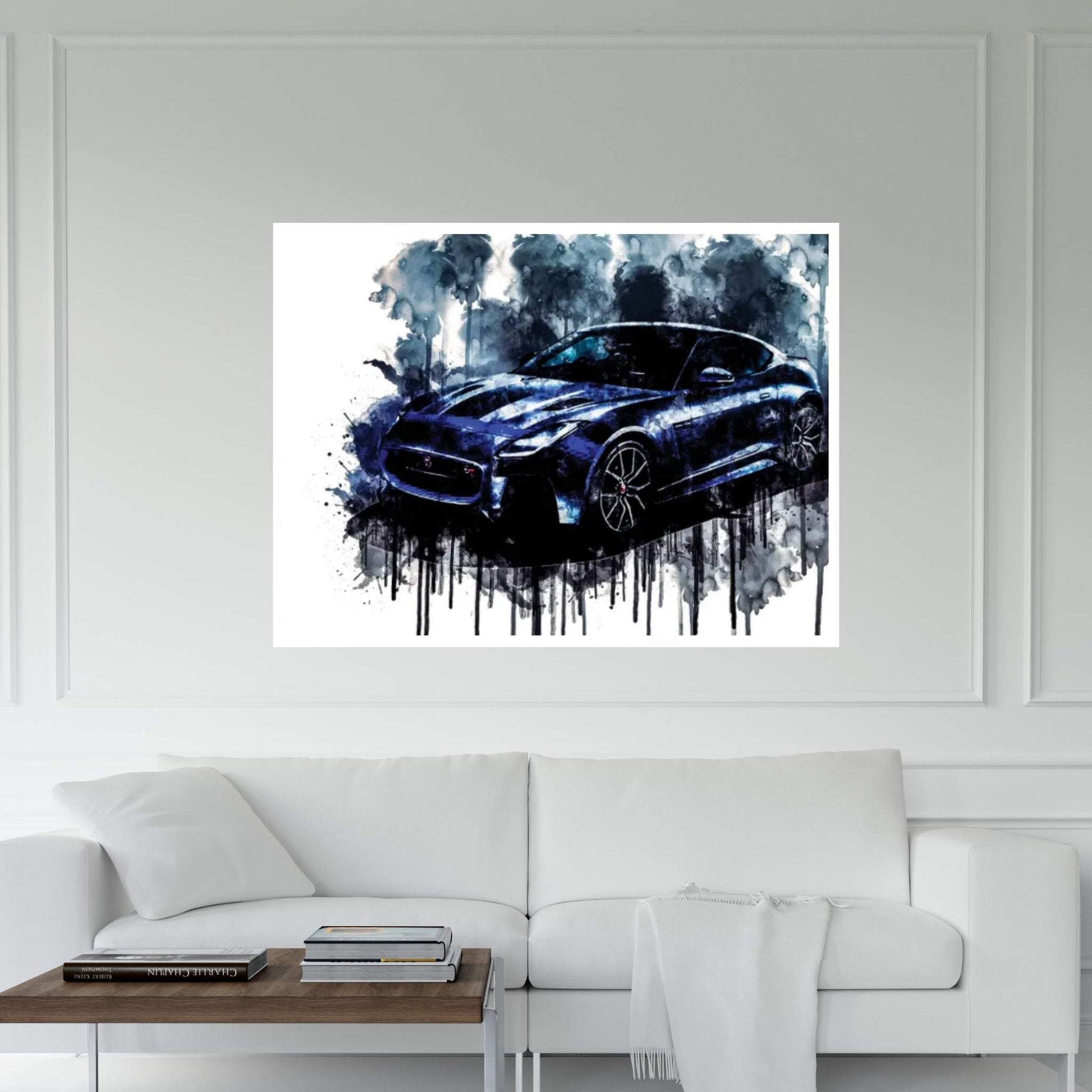 Car 2018 Jaguar F Type SVR Graphic Pack Coupe Canvas Wall Art - Y Canvas