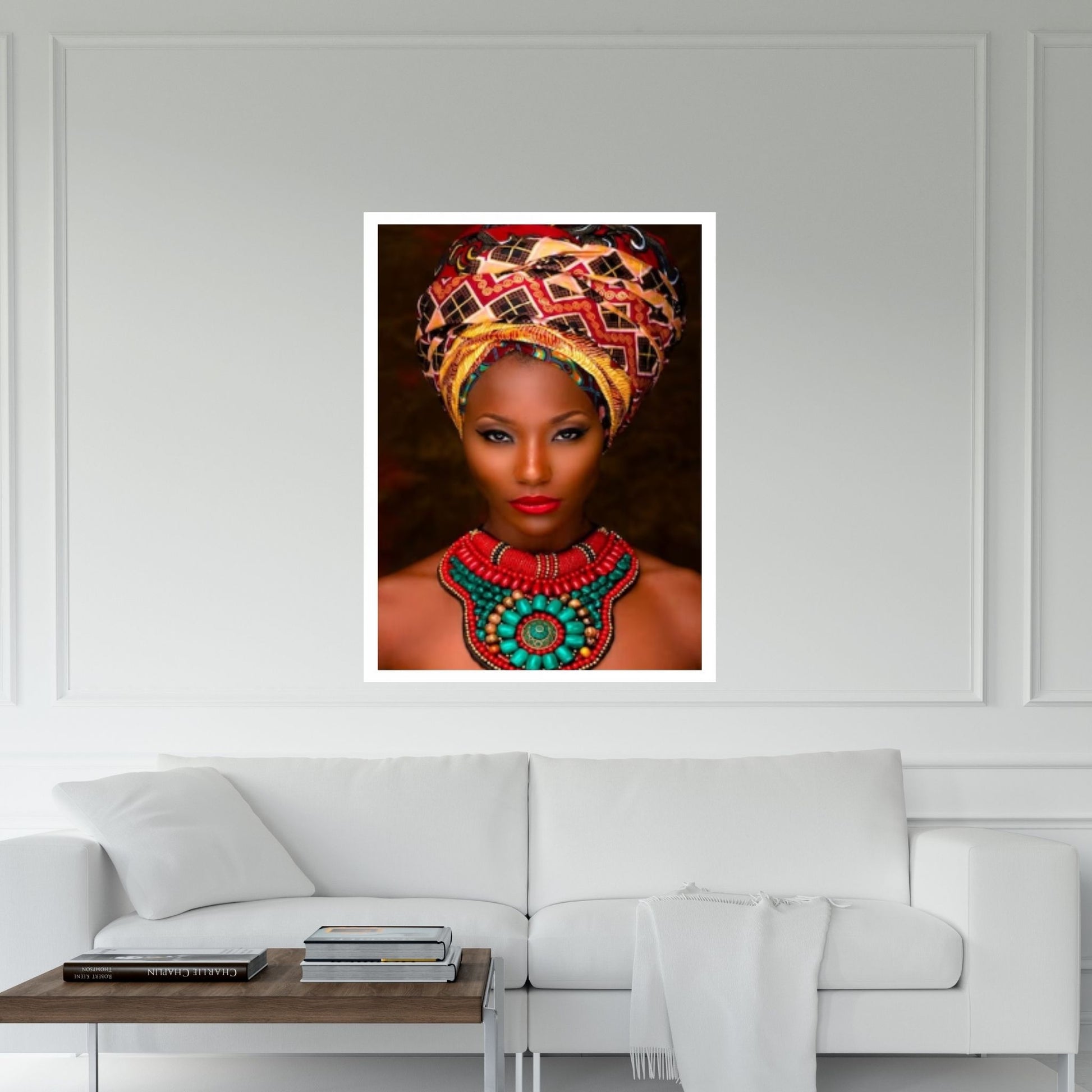 African Woman Portrait Wall Art /African Woman Canvas Print / African American Home Decor Black Woman Make Up - Y Canvas