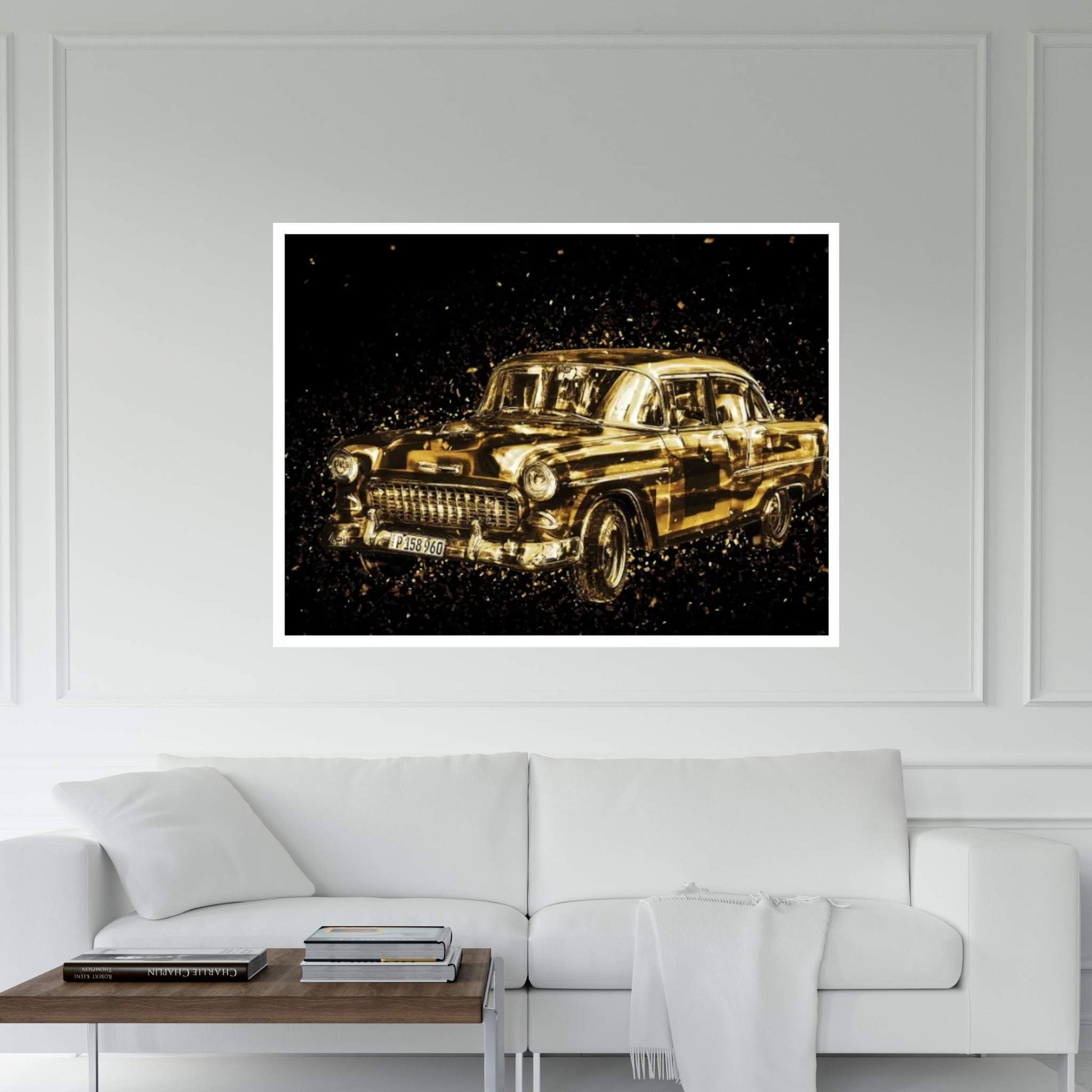 Golden - Classic Car Canvas Wall Art - Y Canvas