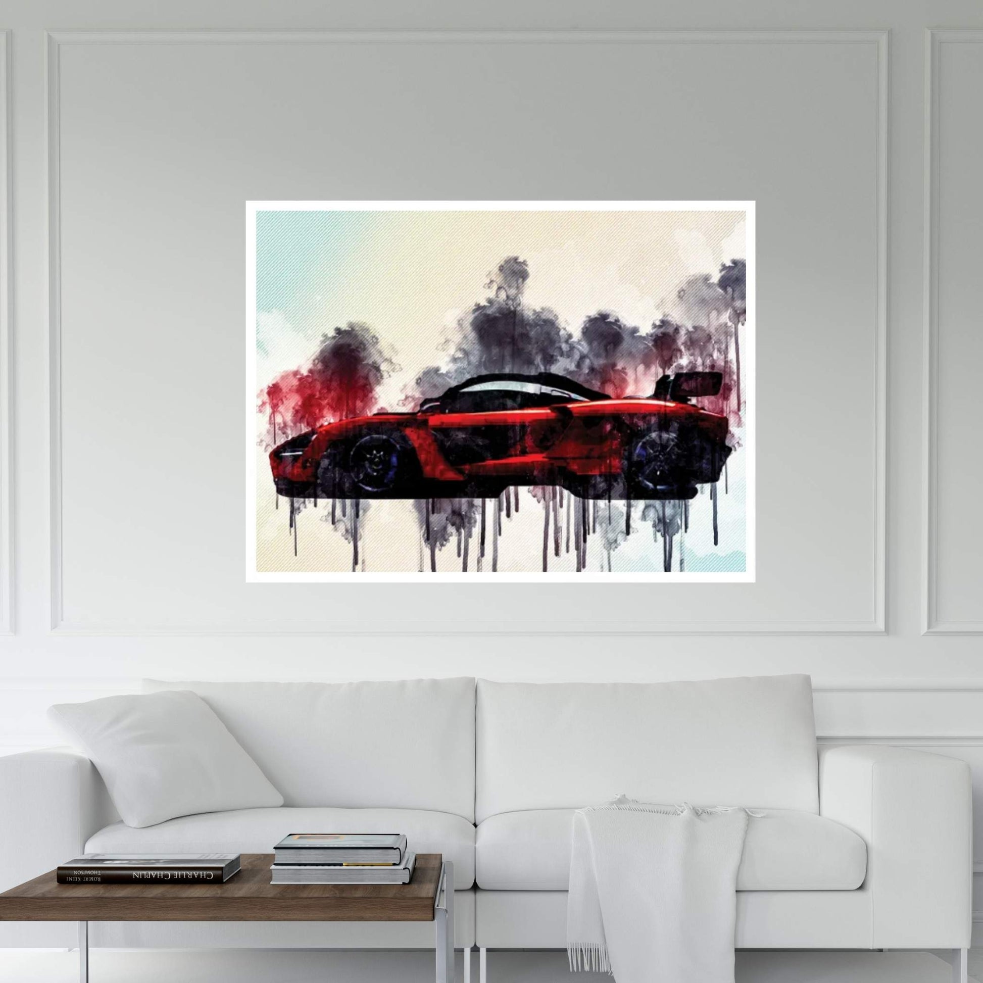 Mclaren Senna 2019 Side View New Supercar Hypercar Red Sports Canvas Wall Art - Y Canvas