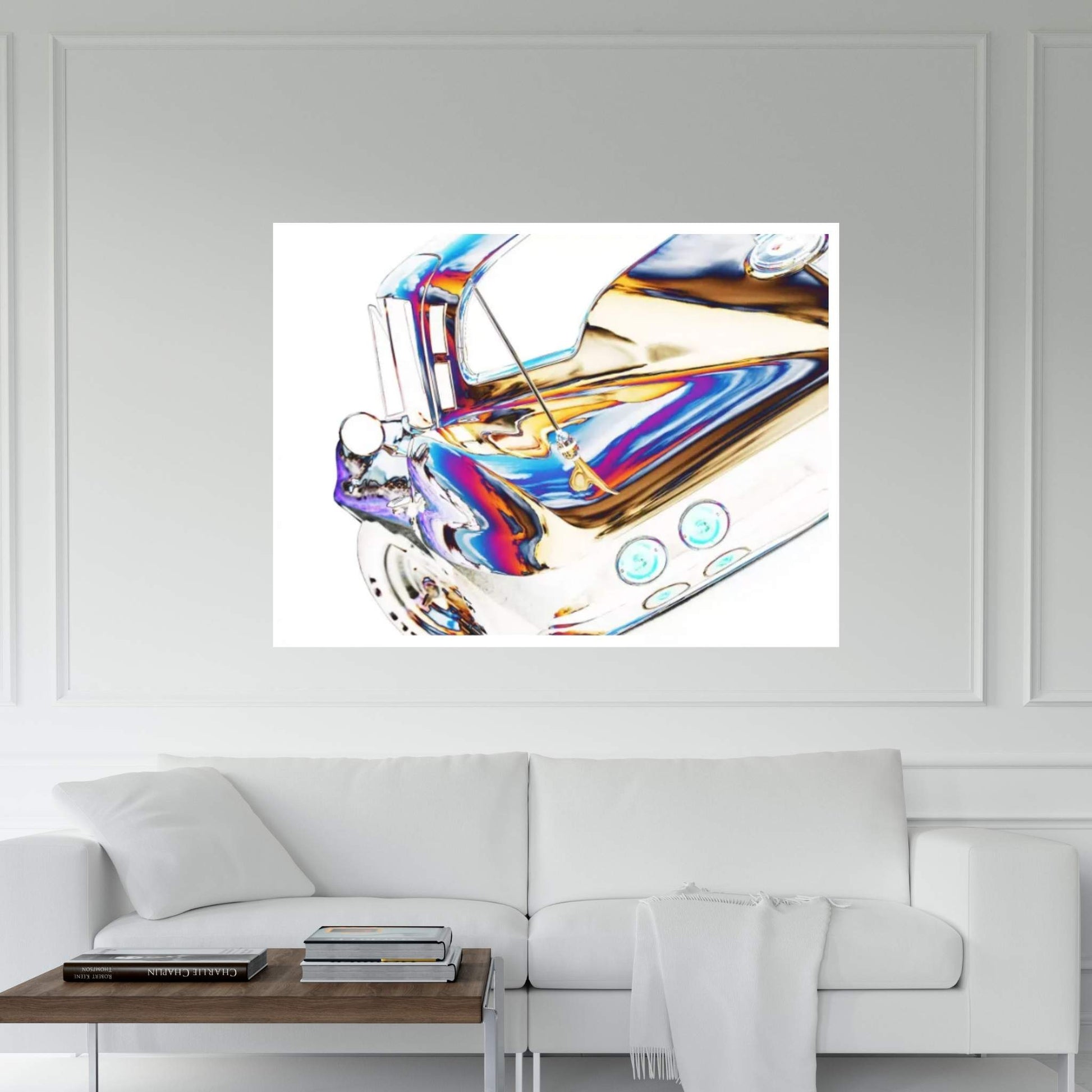 1964 Corvette Stingray, Abstracted Canvas Wall Art - Y Canvas