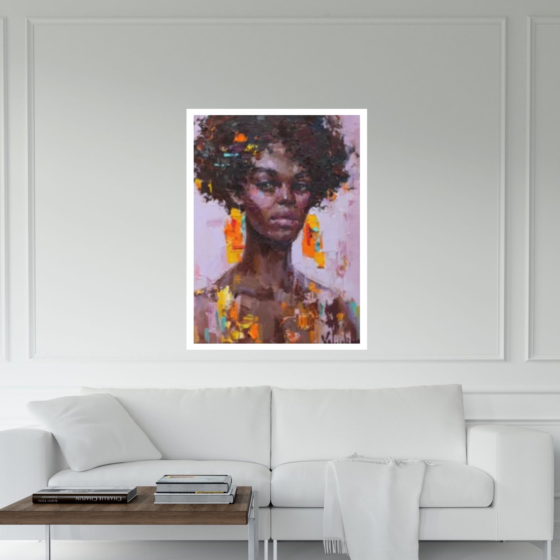 Black Woman Portrait, Afro Art, Colorful Wall Art,African Woman Makeup Wall Art - Y Canvas