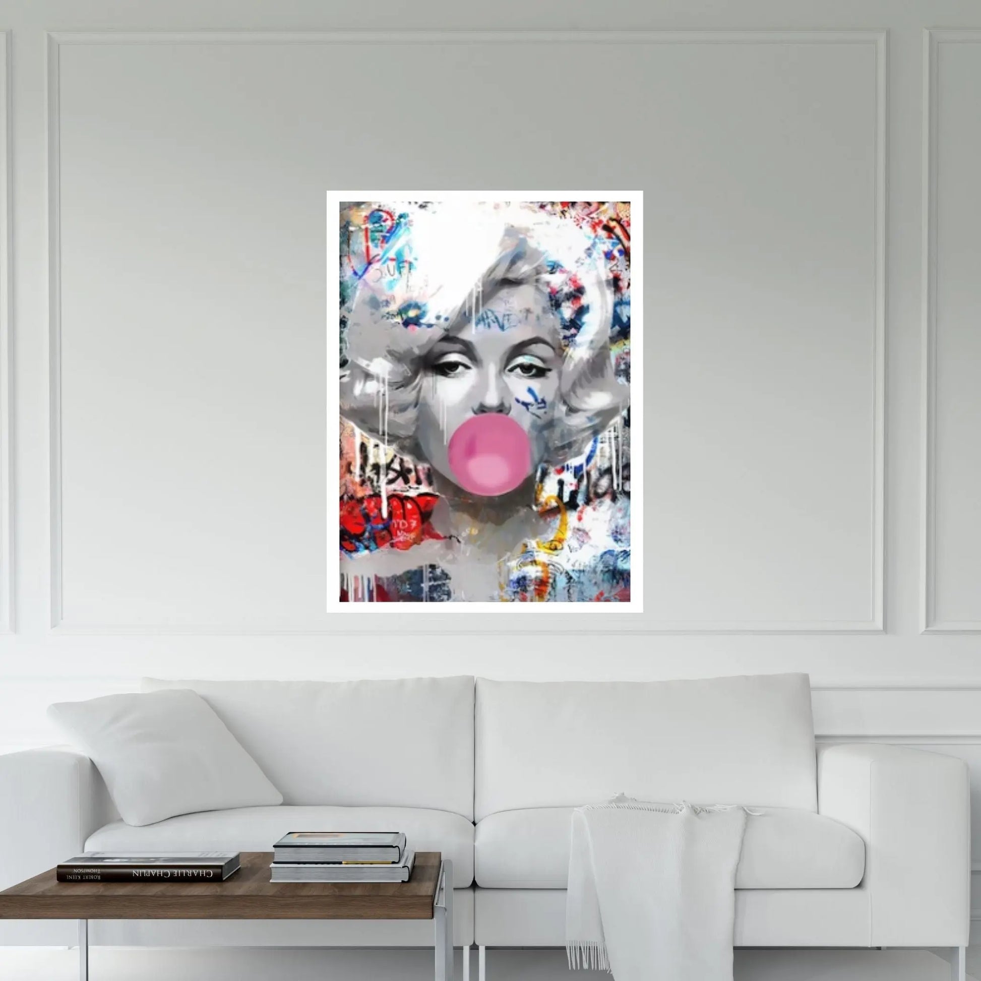 Marilyn Monroe Wall Art Canvas / Monroe Pink Bubble Gum Art Poster Canvas Wall Art - Y Canvas