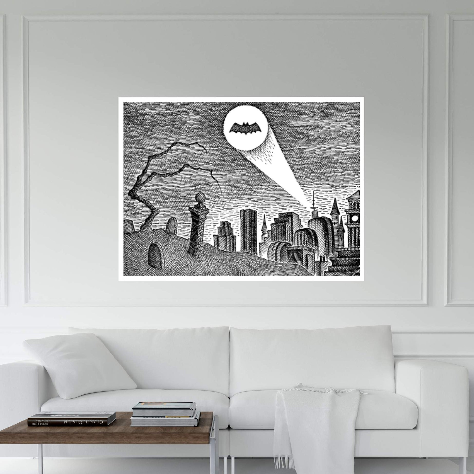 Bat-Signal Canvas Wall Art - Y Canvas